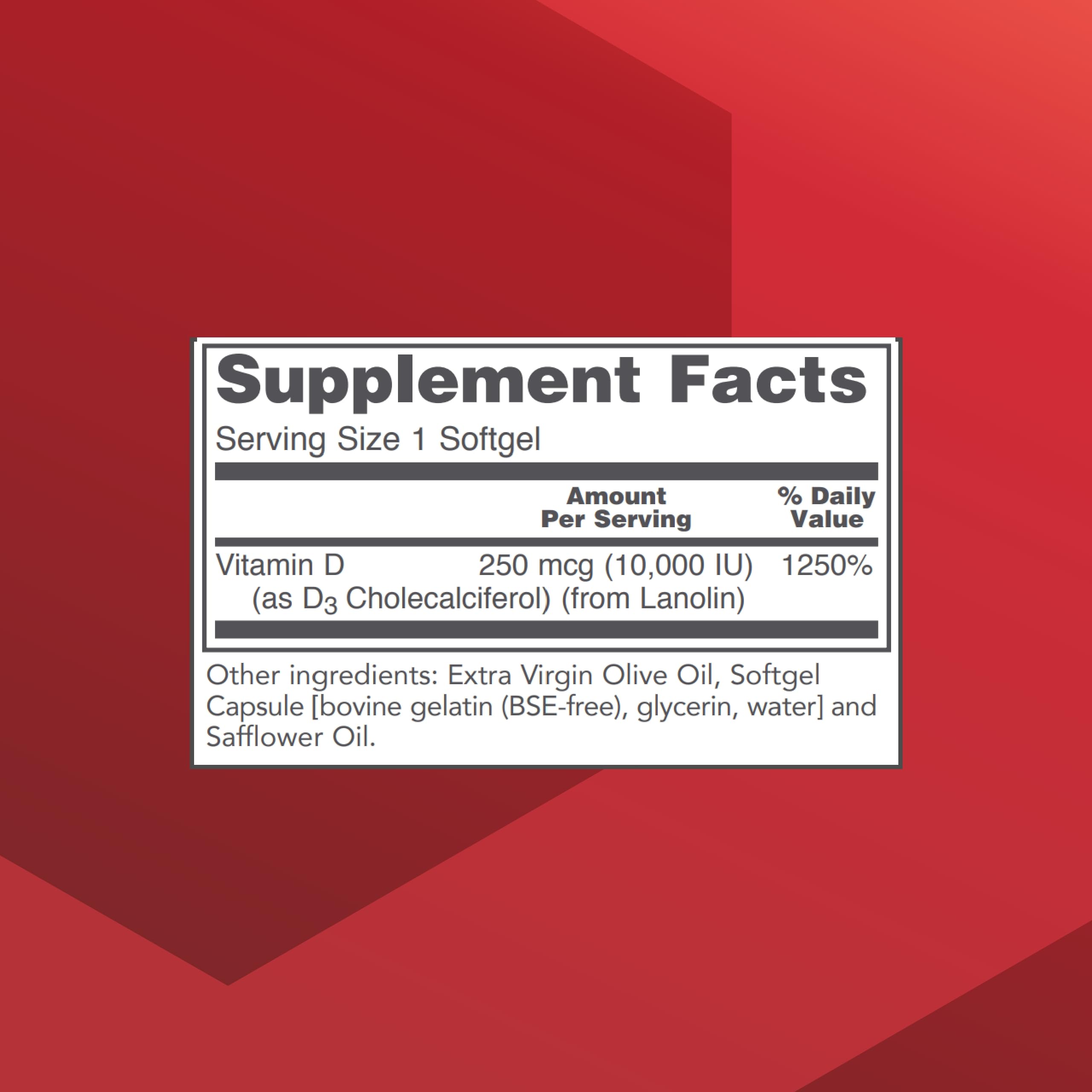 Vitamin D3 10,000 IU – Immune Support & Bone Health (Pack of 2) | Protocol For Life Balance