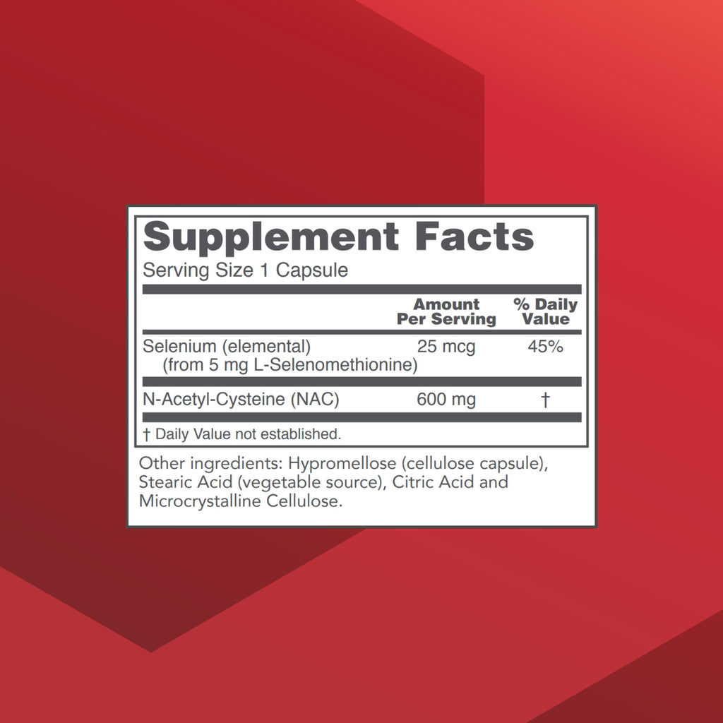 Protocol NAC with Selenium and Molybdenum - Glutathione, Brain, and Lung - 100 Veg Caps