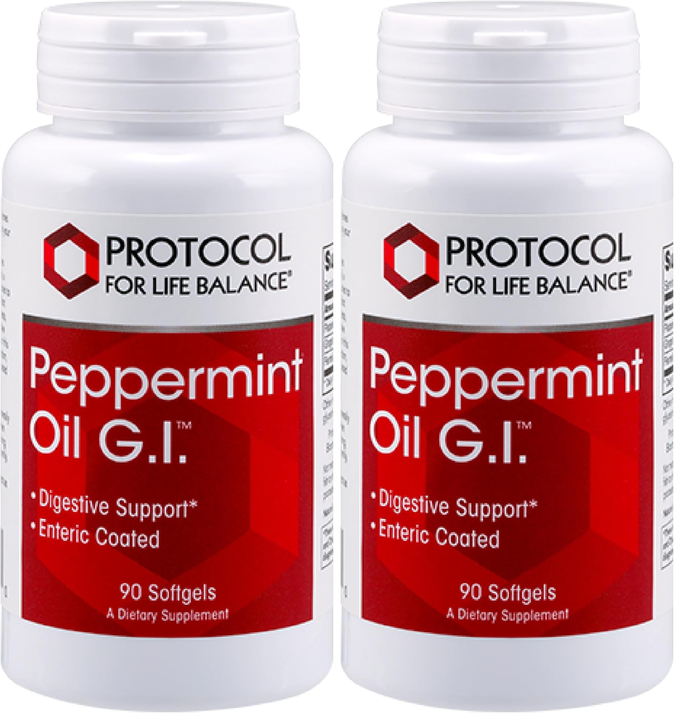 Protocol Peppermint G.I. - Digestive Health Support* | Enteric-Coated with Peppermint, Ginger & Fennel Oils | Dairy Free & Halal | 90 Softgels (Pack of 2)
