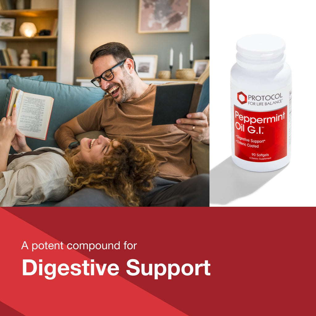 Protocol Peppermint G.I. - Digestive Health Support* | Enteric-Coated with Peppermint, Ginger & Fennel Oils | Dairy Free & Halal | 90 Softgels (Pack of 2)