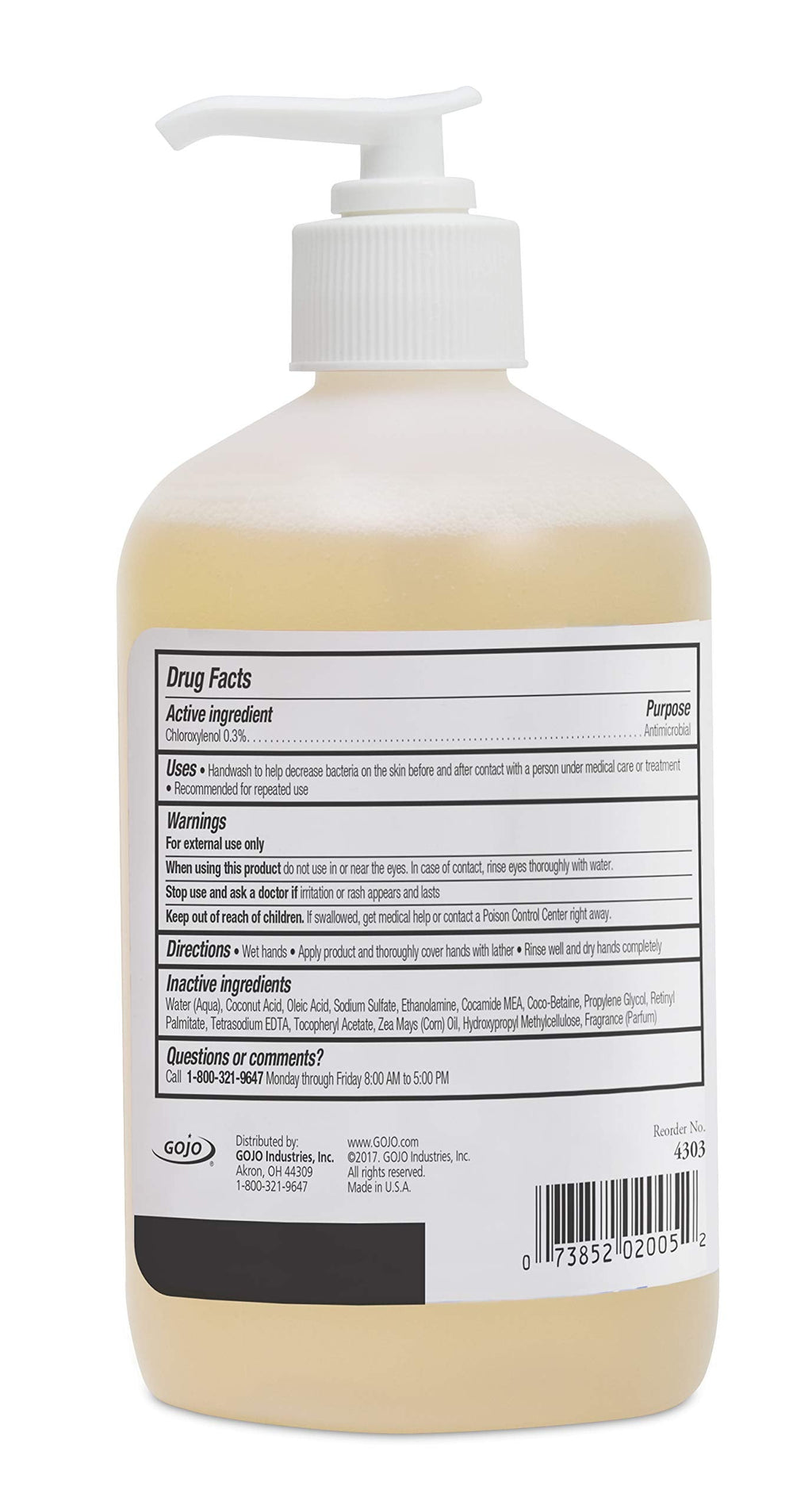 GOJO Provon Antimicrobial Lotion Soap 0.3% PCMX – Citrus Scent, 16 oz Pump, Pack of 12 | 4303-12