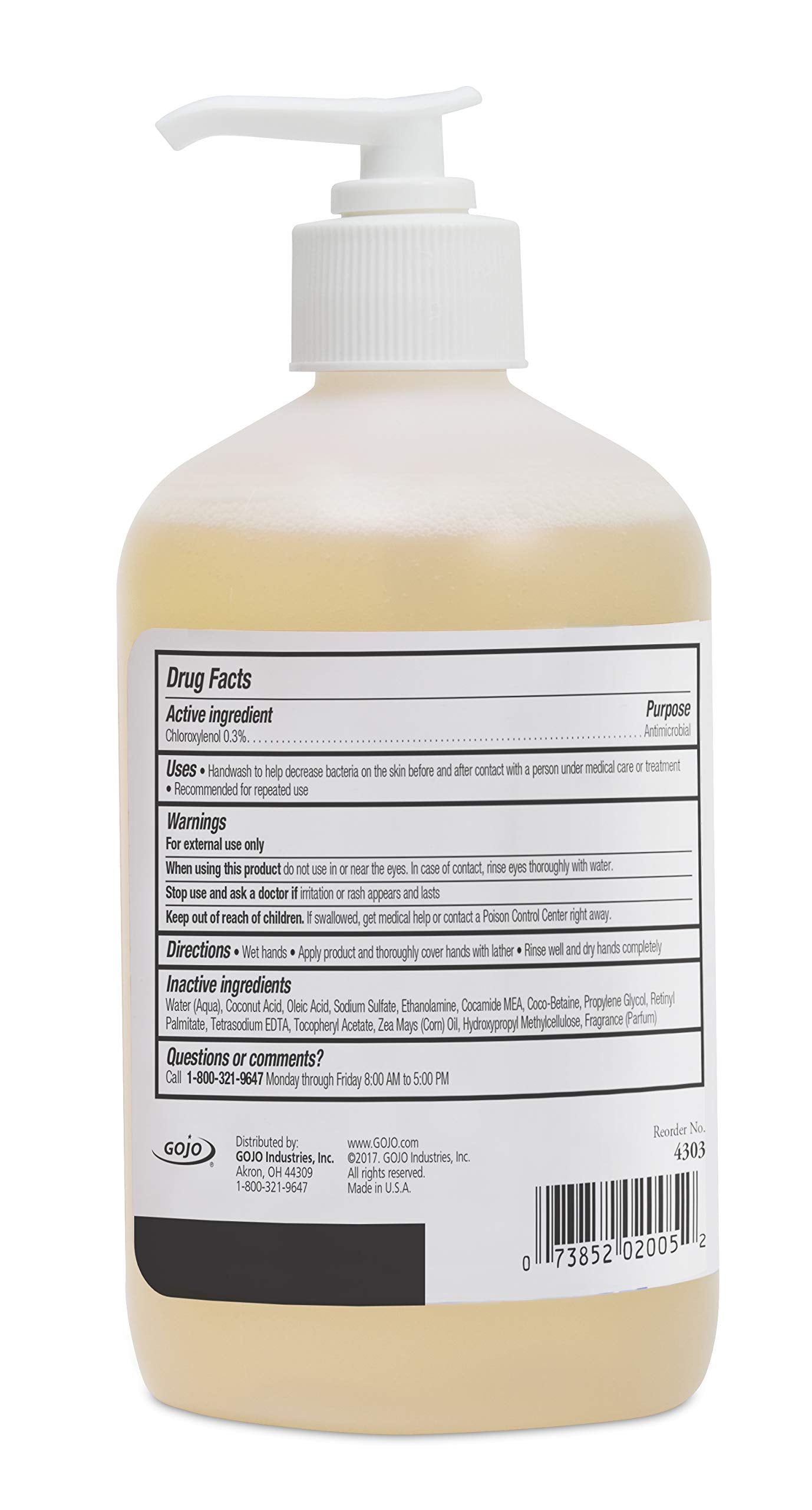 GOJO Provon Antimicrobial Lotion Soap 0.3% PCMX – Citrus Scent, 16 oz Pump, Pack of 12 | 4303-12