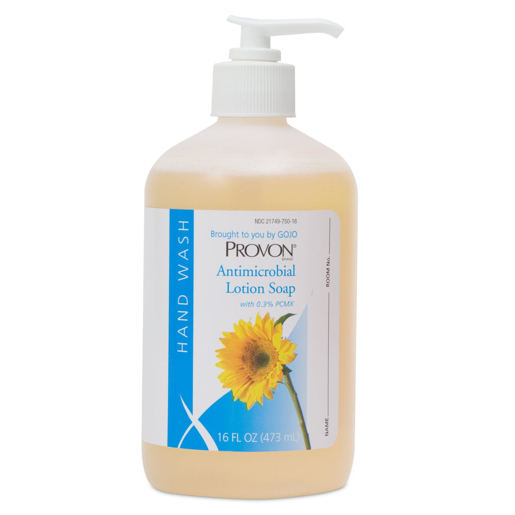GOJO Provon Antimicrobial Lotion Soap 0.3% PCMX – Citrus Scent, 16 oz Pump, Pack of 12 | 4303-12