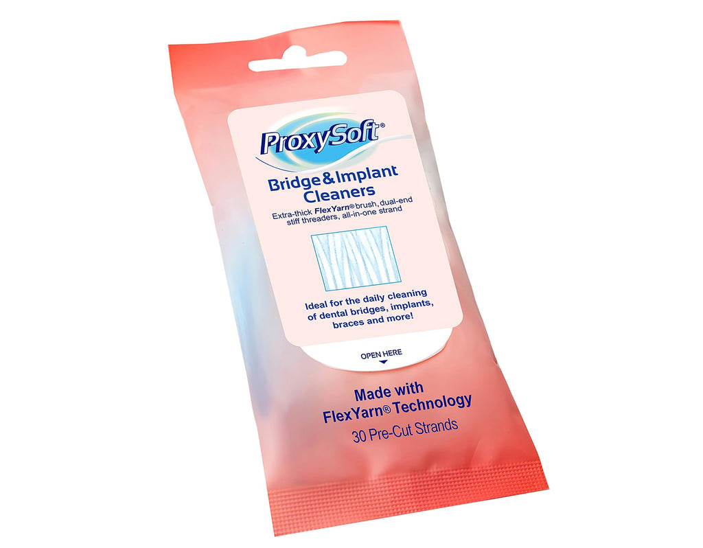 Proxysoft Dental Floss for Bridges and Implants – 5 Packs with Threaders