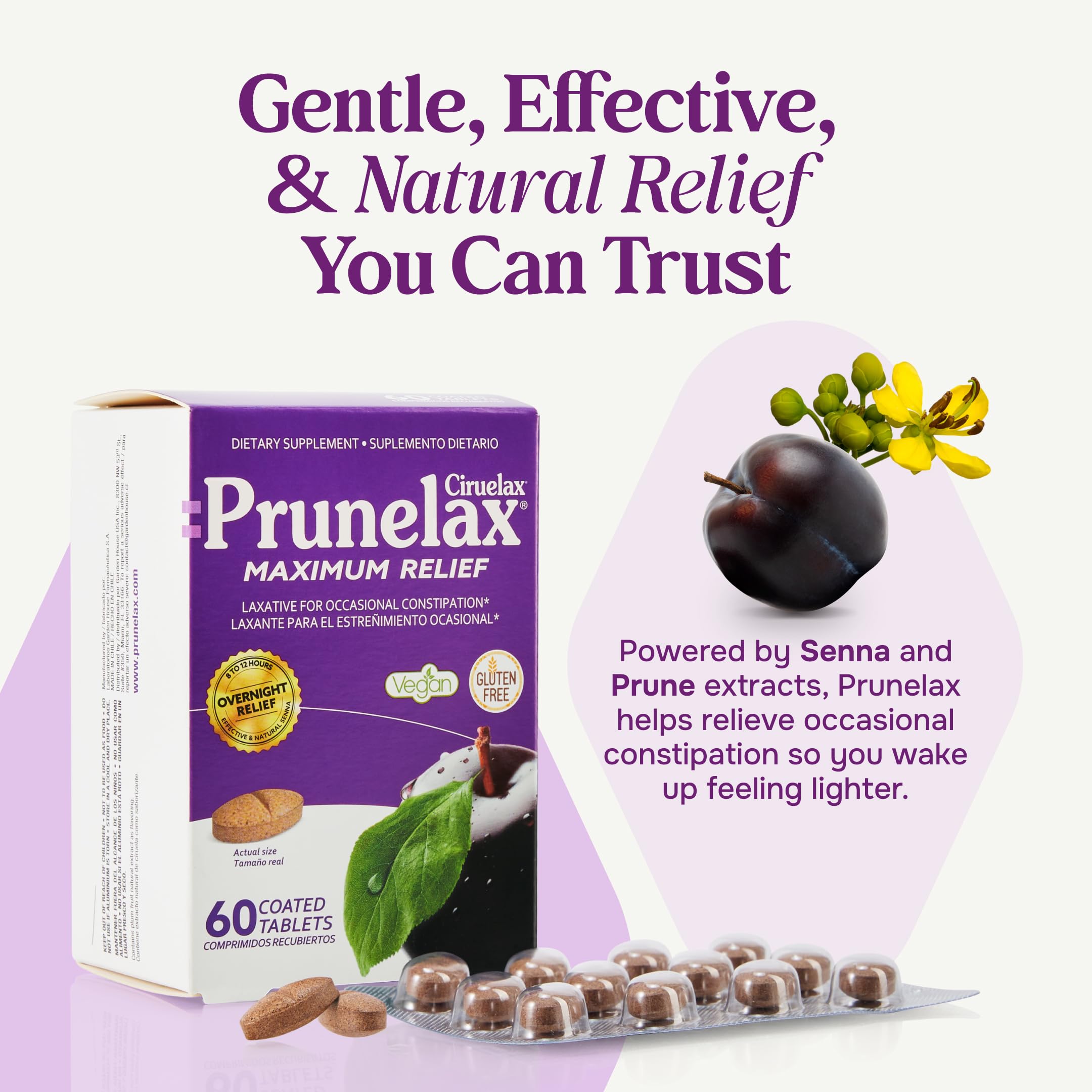 Prunelax Extra Strength Tablets – Natural Senna Laxative (120 Tablets)