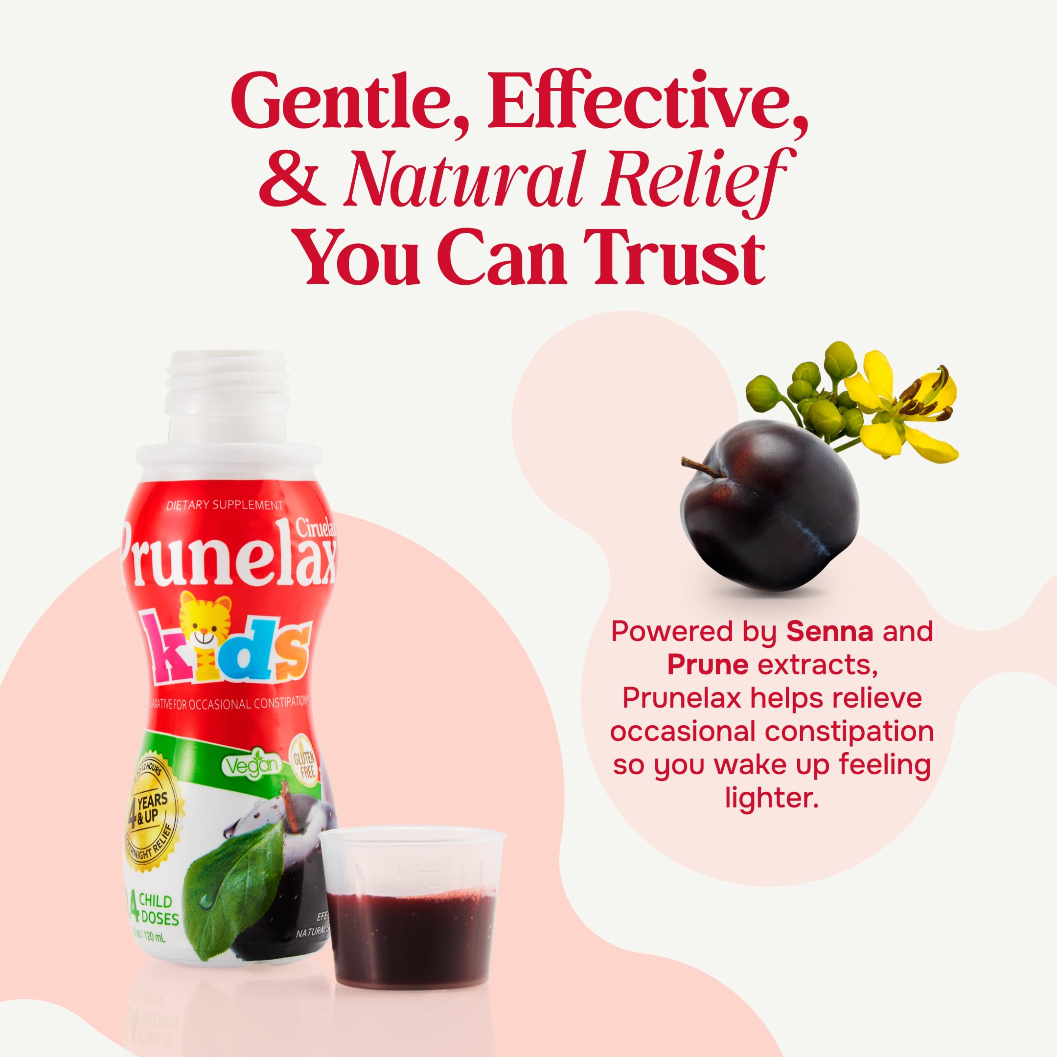 Prunelax Ciruelax Regular Strength Kids Liquid Laxative – Overnight Relief, Senna, Vegan & Gluten-Free