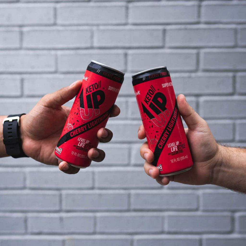 PRÜVIT Cherry Lightning Keto Up Drink – Ready-to-Drink Ketones for Focus (12 Pack)