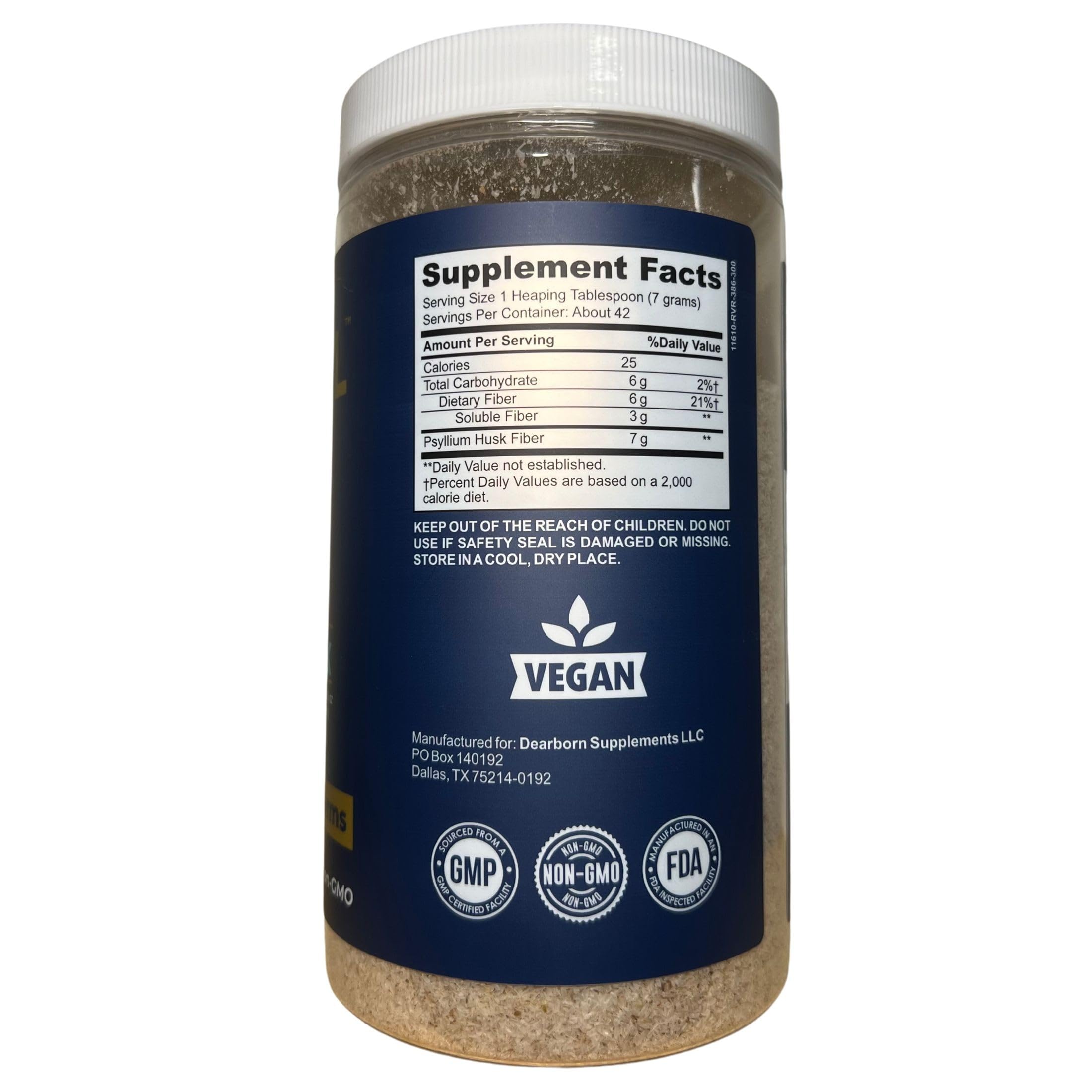 Psyllium Husk Powder – Sugar-Free and Unflavored | 6g Fiber per Serving