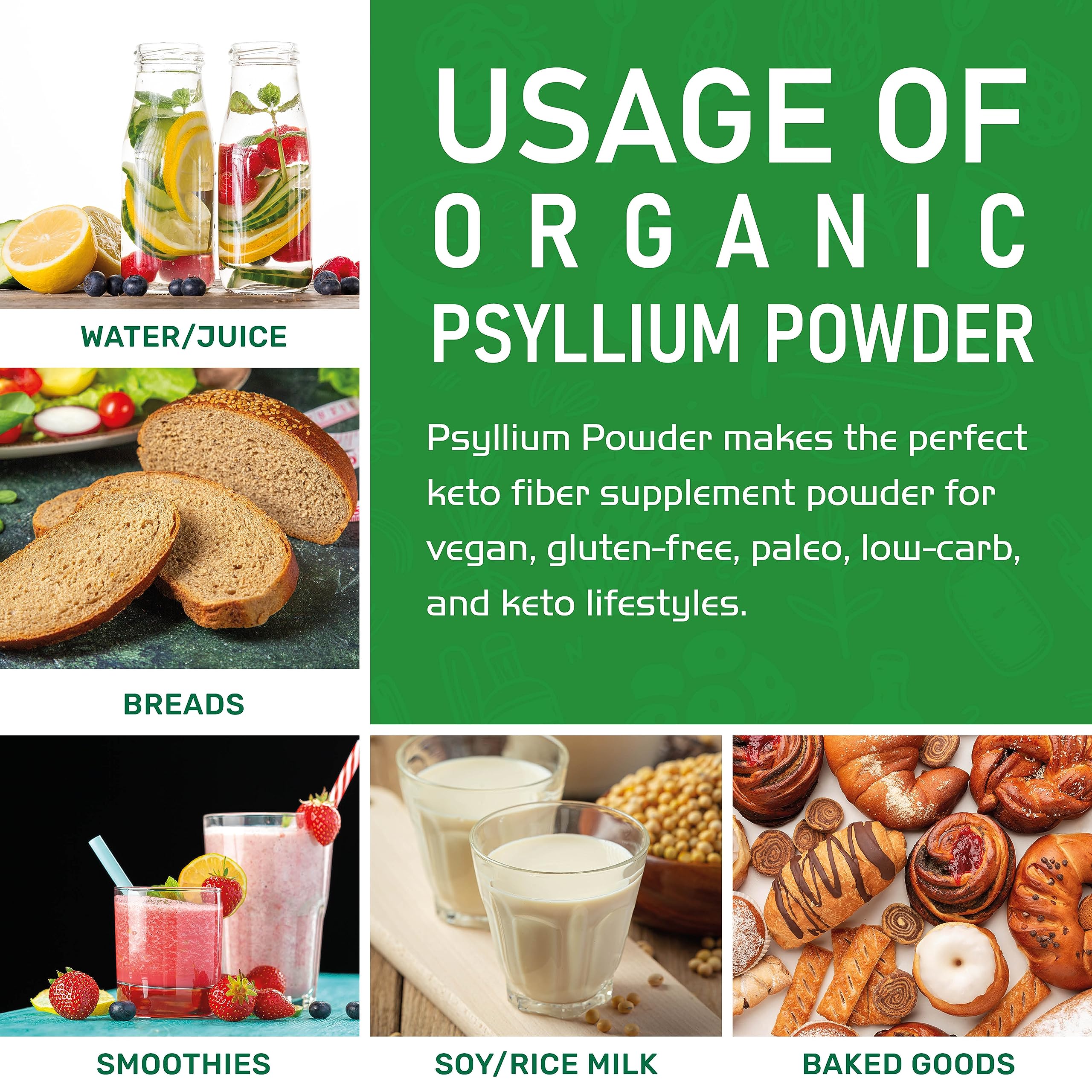 Jiva Organics Psyllium Husk Powder – 1.75 lb, Gluten Free, Fine Ground