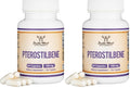 Double Wood Pterostilbene 100mg Capsules – 60 Count Pack of 2 | Third-Party Tested, Non-GMO, Gluten Free