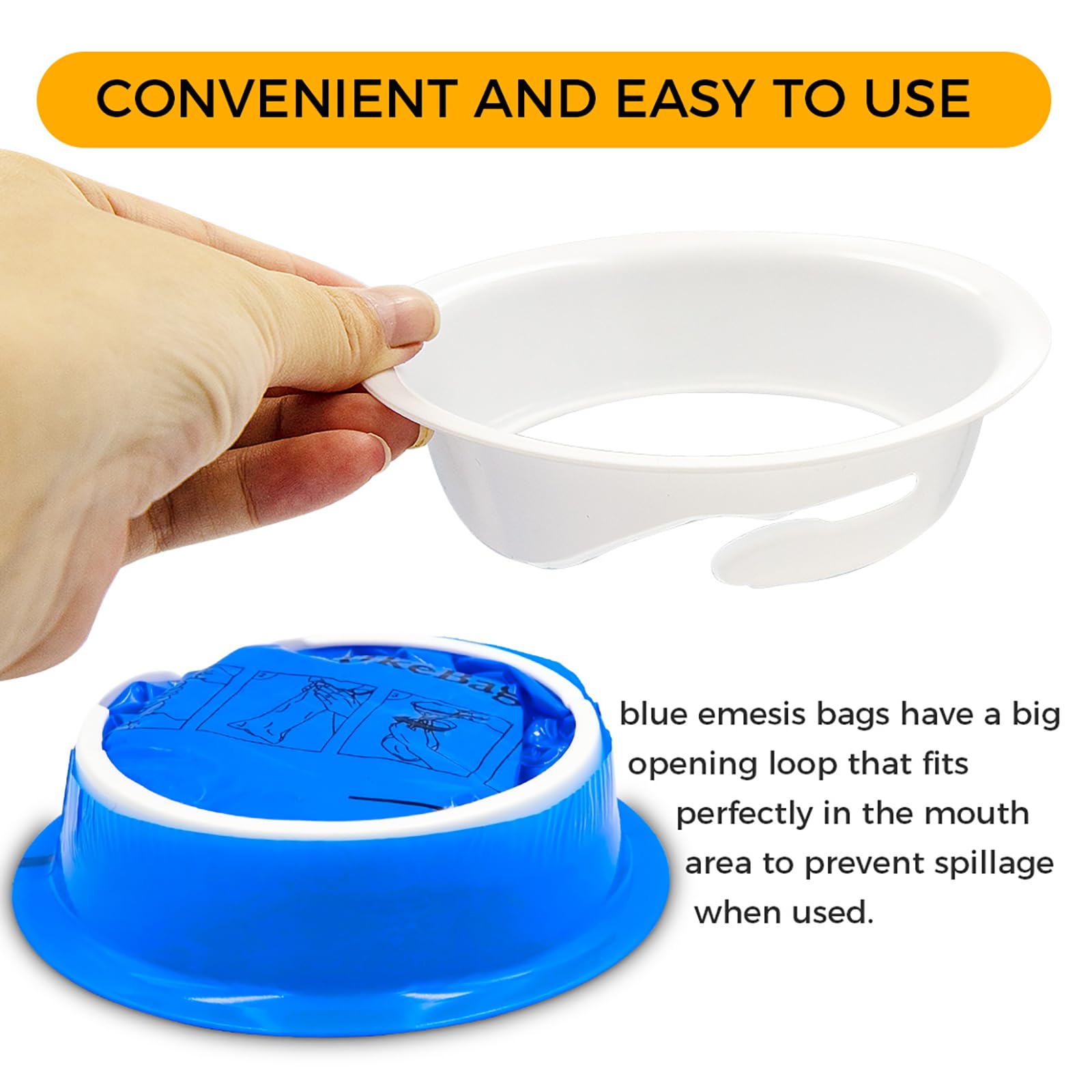 PukeBag 50 Pack Emesis Bags – Disposable Vomit Bags for Travel & Motion Sickness