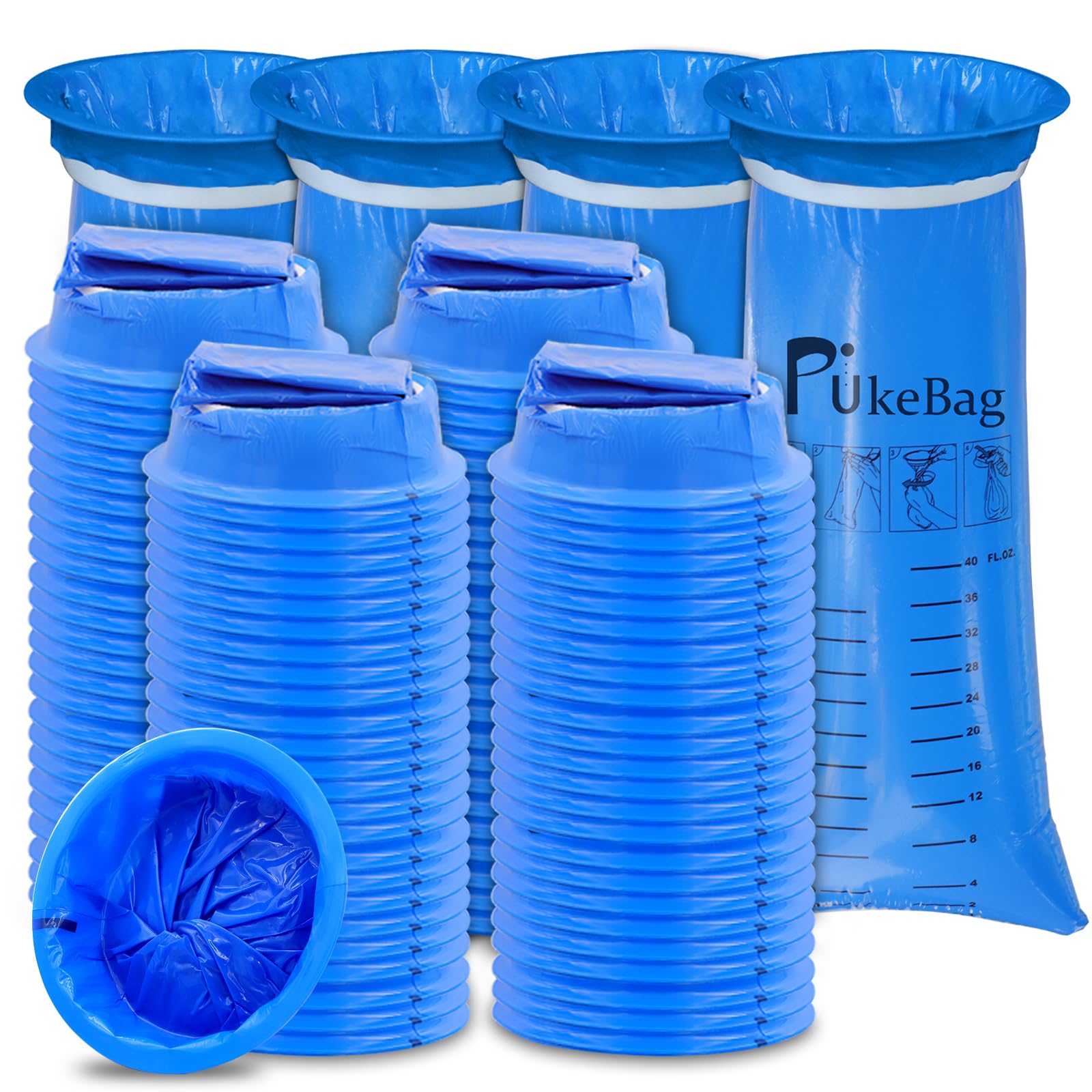 PukeBag Vomit Bags Disposable 1000ml – Leak-Resistant Emesis Bags for Travel