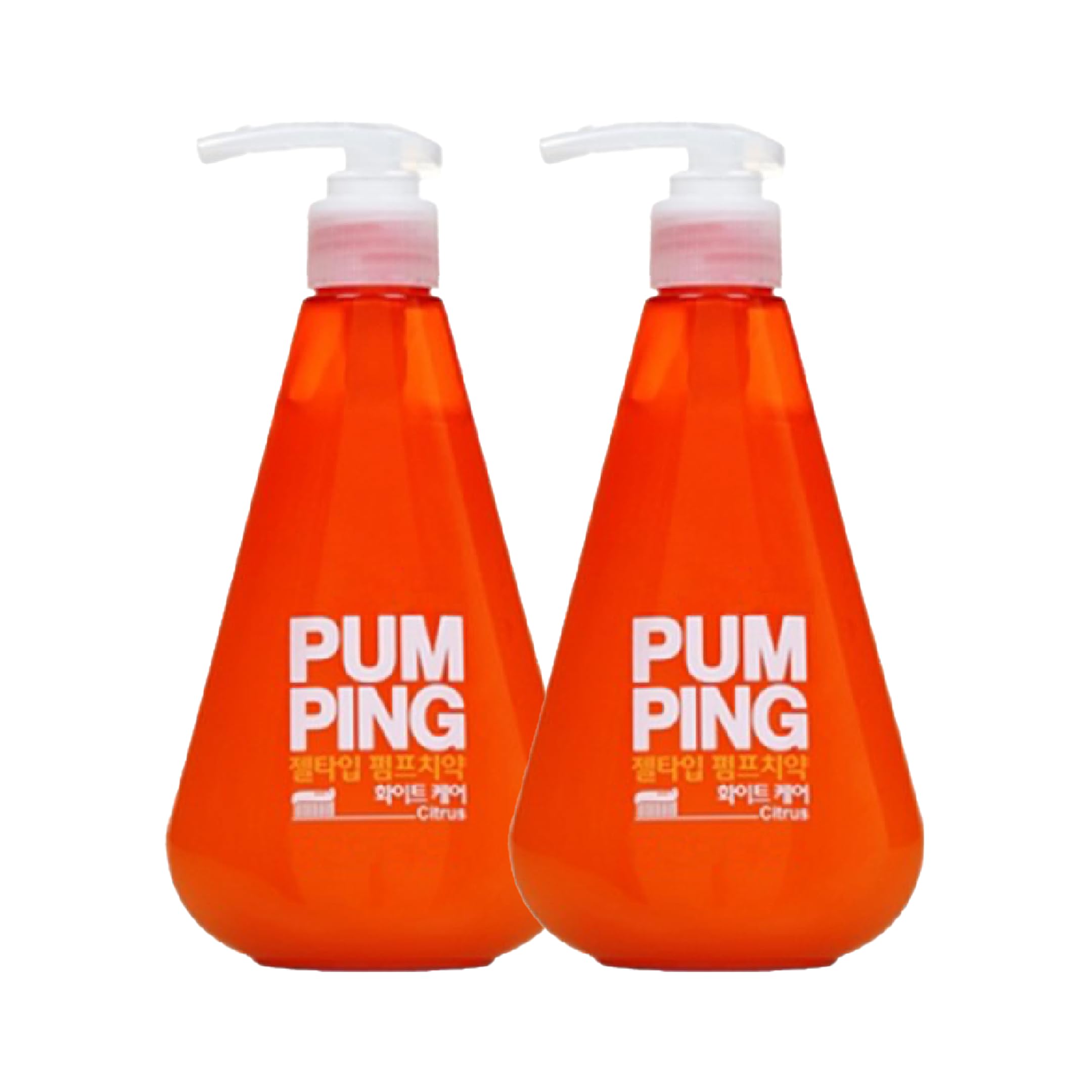 Pumping Toothpaste Citrus Scent 2-Pack | Mess-Free Gel for Fresh Breath