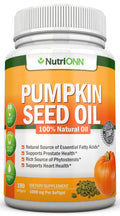 Pumpkin Seed Oil 1000MG - 180 Softgels | Cold-Pressed Natural