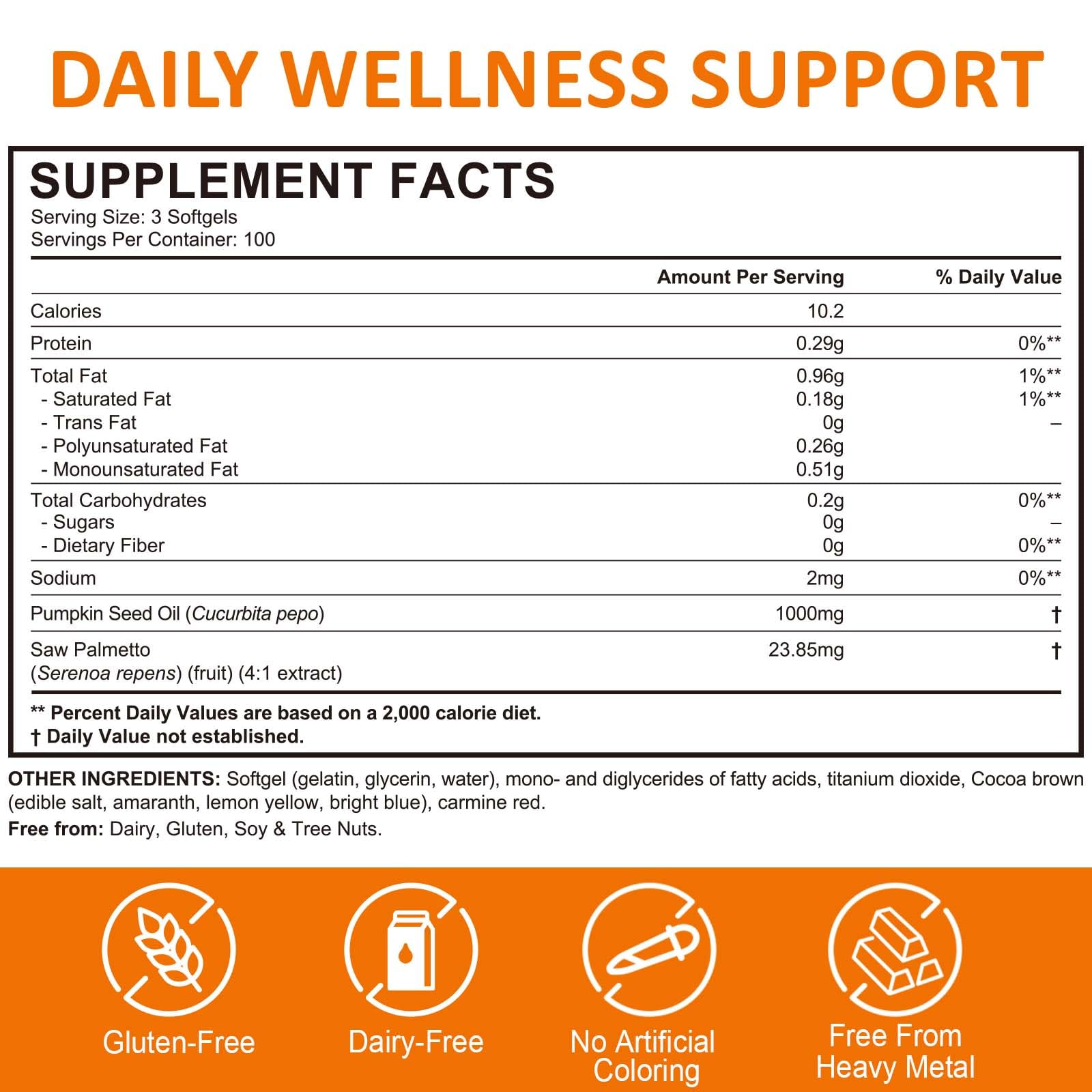 Pumpkin Seed Oil Capsules with Saw Palmetto — Cold-Pressed for Hair Growth, Prostate & Urinary Health | Non-GMO, 300 Softgels