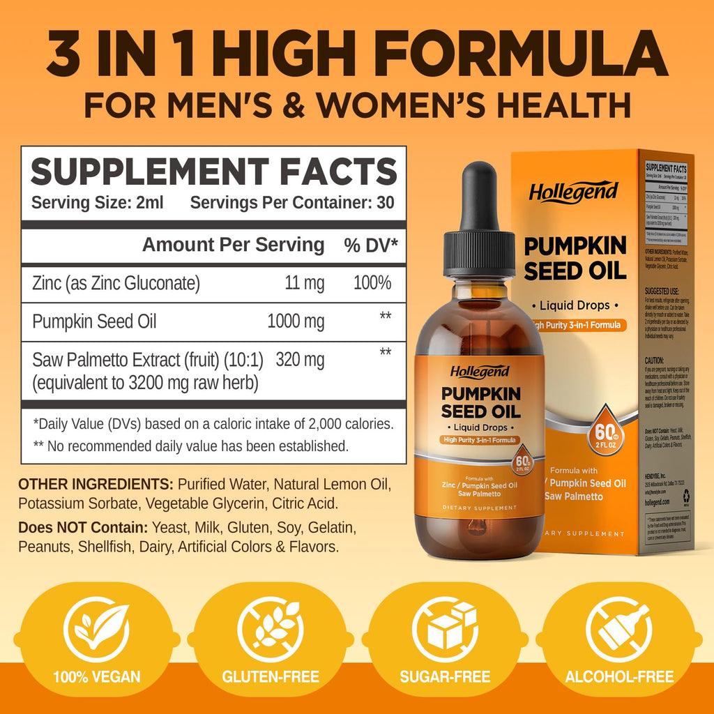 Pumpkin Seed Oil DHT Blocker for Hair Growth — Organic, 2 fl oz