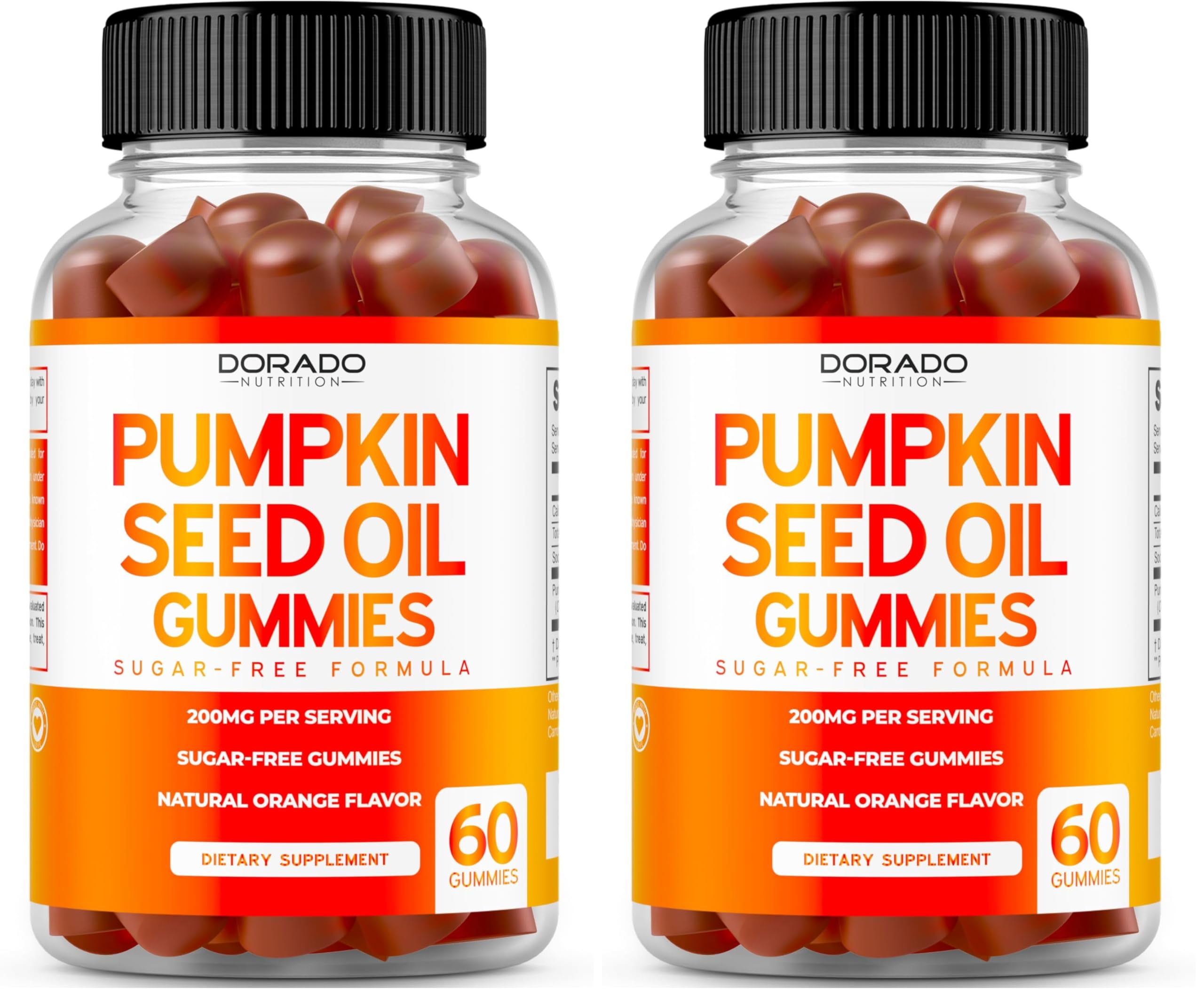 Pumpkin Seed Oil Gummies 4000mg Sugar Free Gummy Supplement with Pumpkin Seed Extract for Adults - Delicious Orange Flavor, Non GMO - Gluten Free, Vegan Supplement & USA Made (60 Capsules) (Pack of 2)