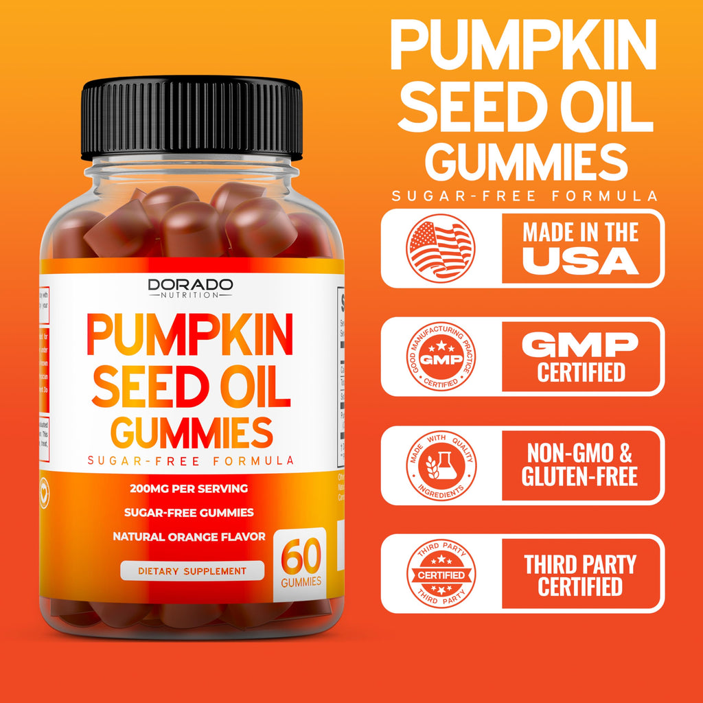 Pumpkin Seed Oil Gummies 4000mg Sugar Free Gummy Supplement with Pumpkin Seed Extract for Adults - Delicious Orange Flavor, Non GMO - Gluten Free, Vegan Supplement & USA Made (60 Capsules) (Pack of 2)