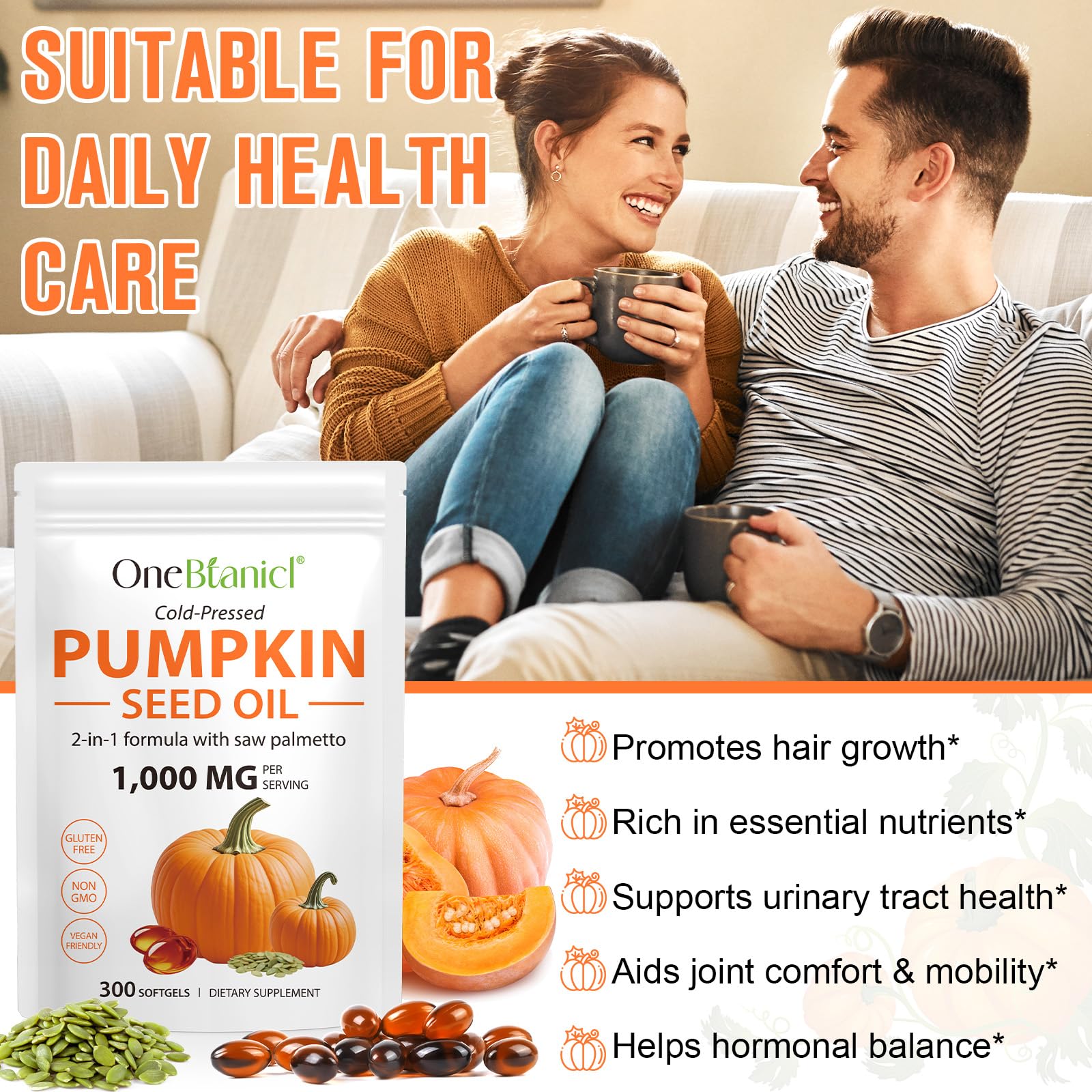 Pumpkin Seed Oil with Saw Palmetto – Prostate & Hair Health