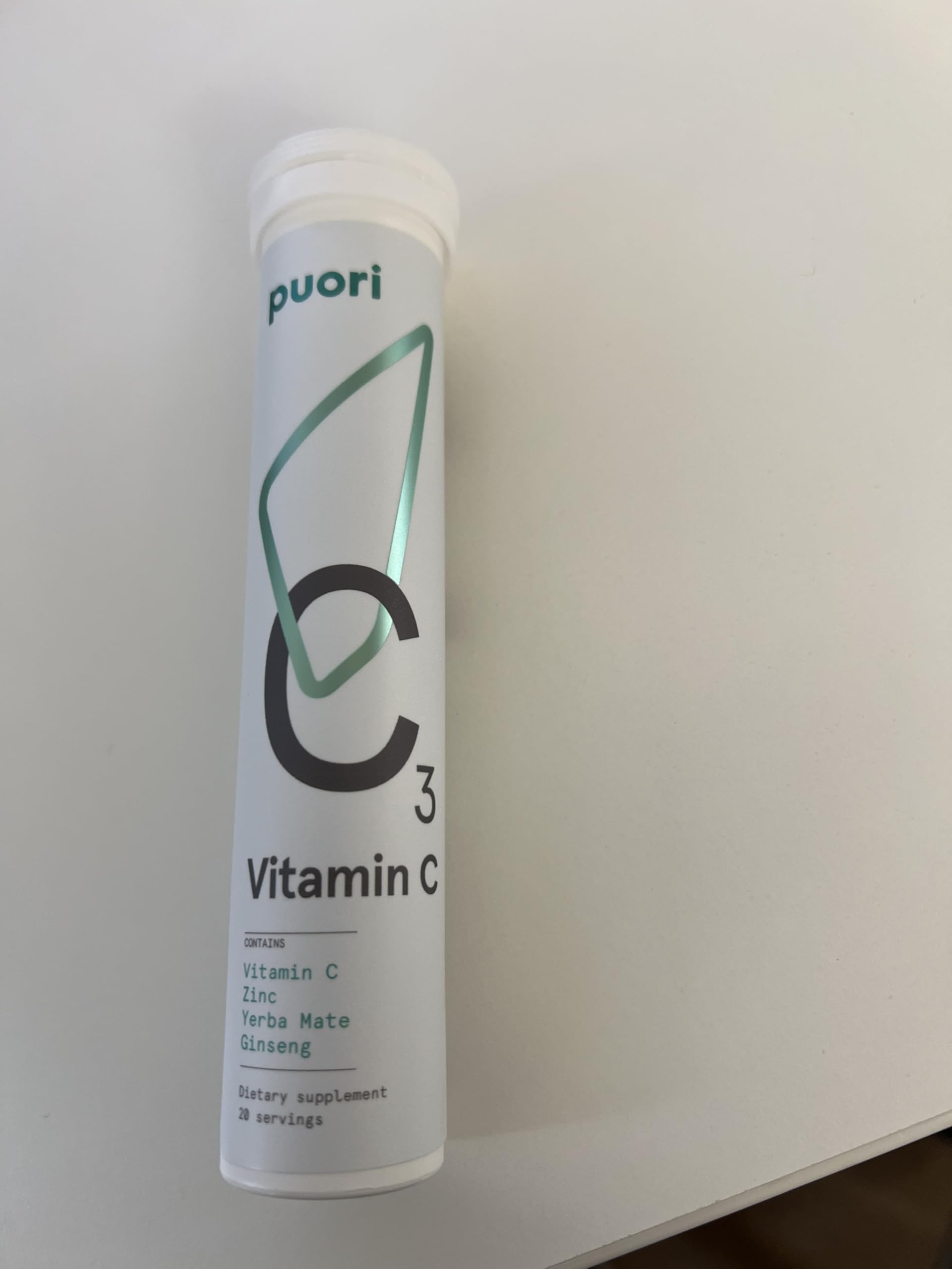Puori C3 Vitamin C Supplement for Immune Support & Antioxidants – 20 Servings x 2 Packs | Vitamin C, Zinc, Yerba Mate, Ginseng