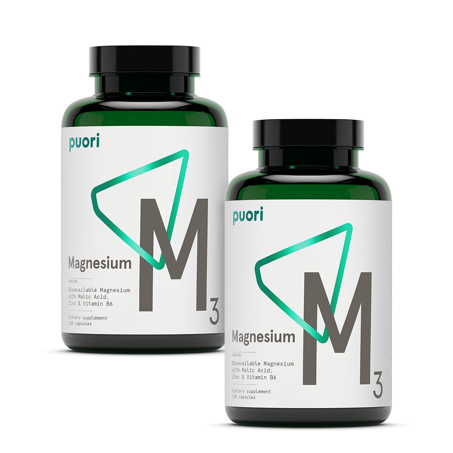 Puori Magnesium Complex M3 – High Absorption Magnesium Taurinate & Gluconate with Zinc, Vitamin B6 & Malic Acid | 240 Vegan Capsules