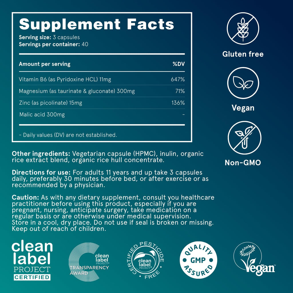 Puori Magnesium Complex M3 – High Absorption Magnesium Taurinate & Gluconate with Zinc, Vitamin B6 & Malic Acid | 240 Vegan Capsules