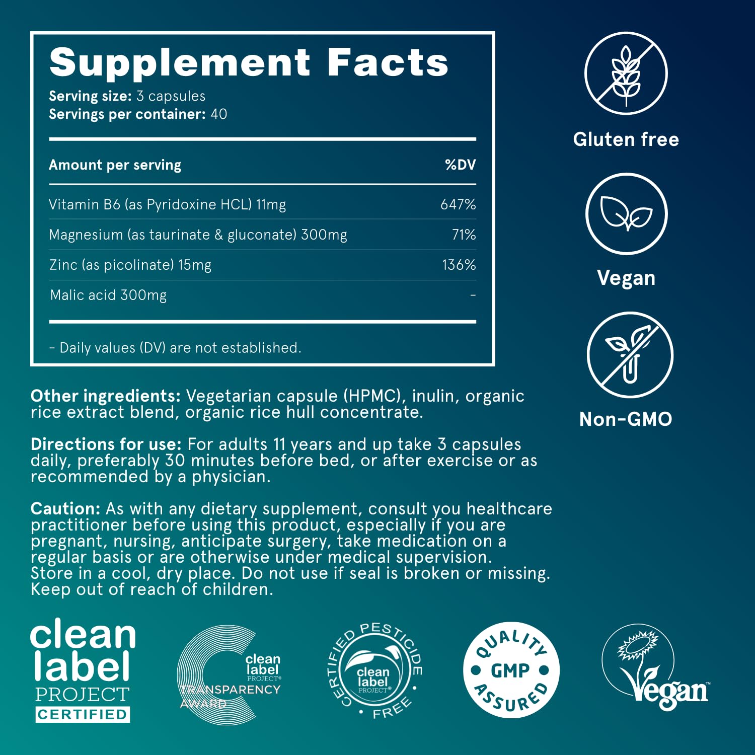 Puori Magnesium Complex M3 – High Absorption Magnesium Taurinate & Gluconate with Zinc, Vitamin B6 & Malic Acid | 240 Vegan Capsules