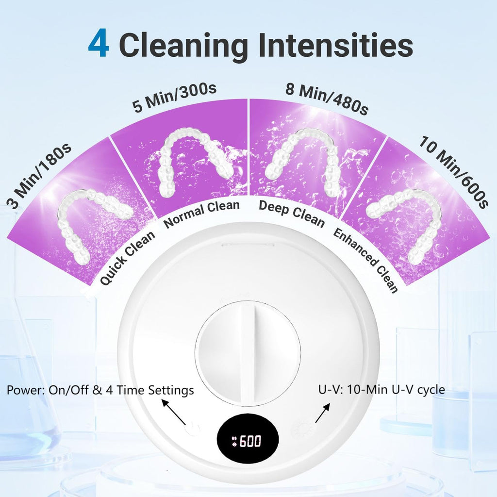 PUPDUMM Ultrasonic Retainer Cleaner – 45kHz, 200ml, Digital Timer