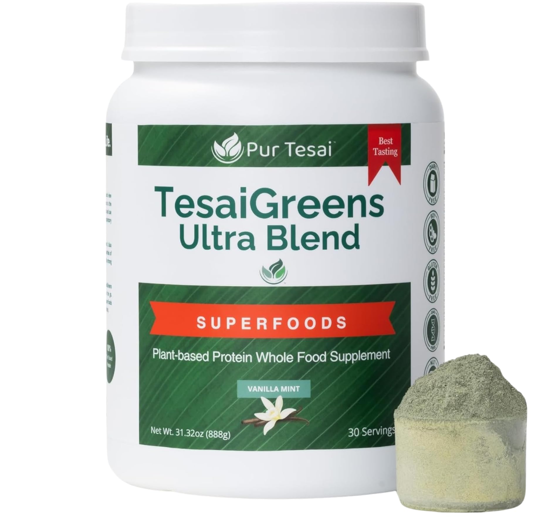 Pur Tesai TesaiGreens Ultra Blend Superfood Powder – Plant-Based Nutrition, 16g Protein, 7B Probiotics