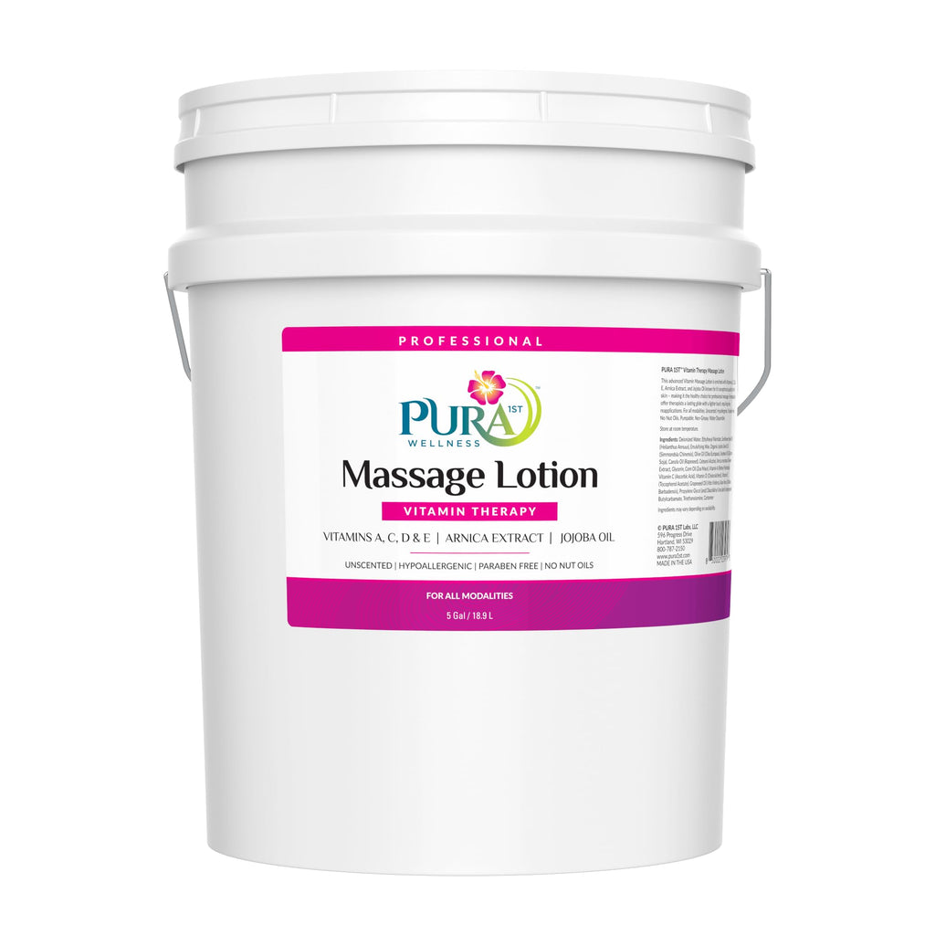 PURA 1st Vitamin Therapy Massage Lotion – 5 Gallon Unscented, Vitamin E, Hypoallergenic