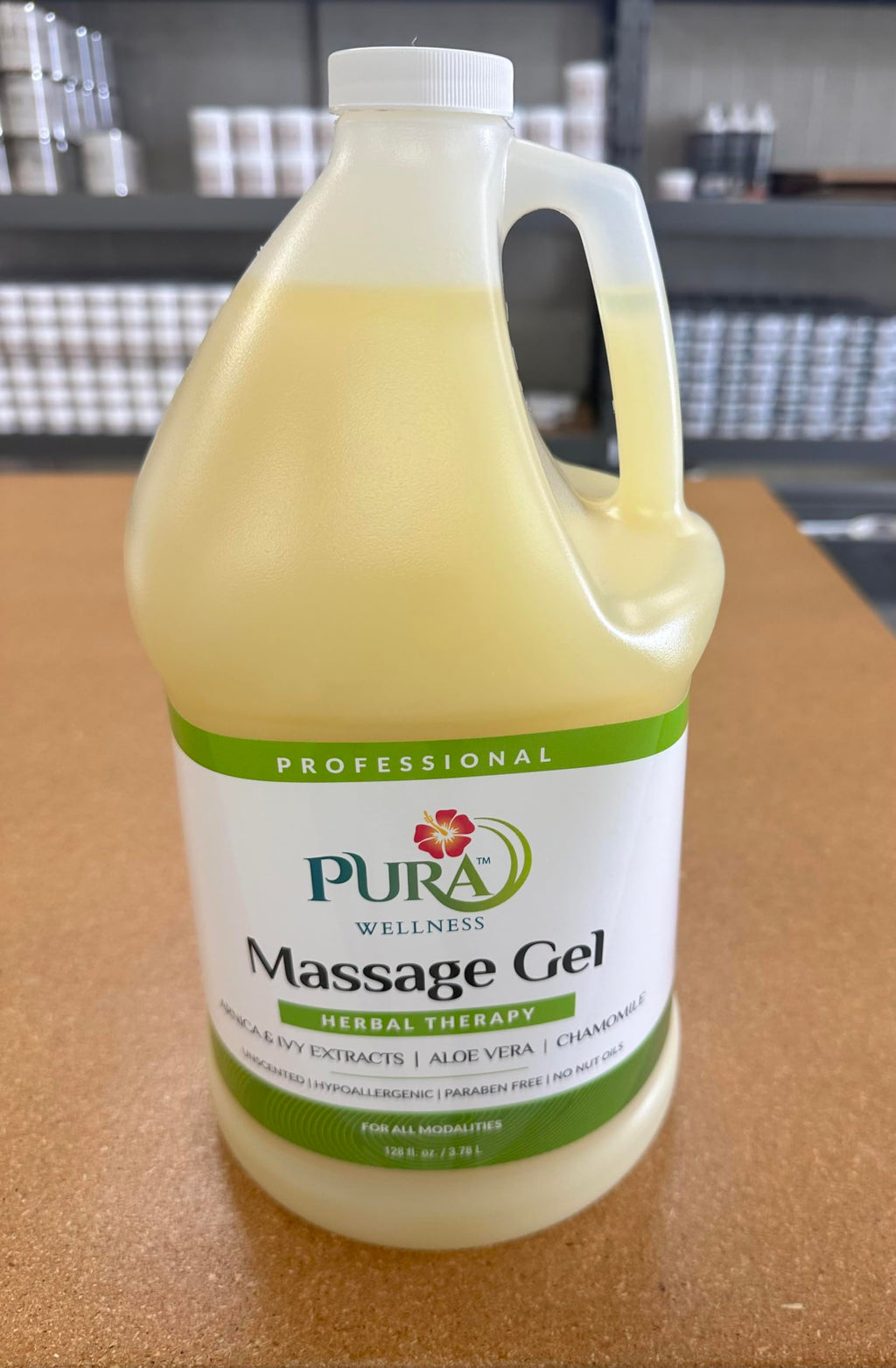 PURA 1st Wellness Professional Massage Gel with Arnica & Aloe Vera – 128oz Unscented, Hypoallergenic