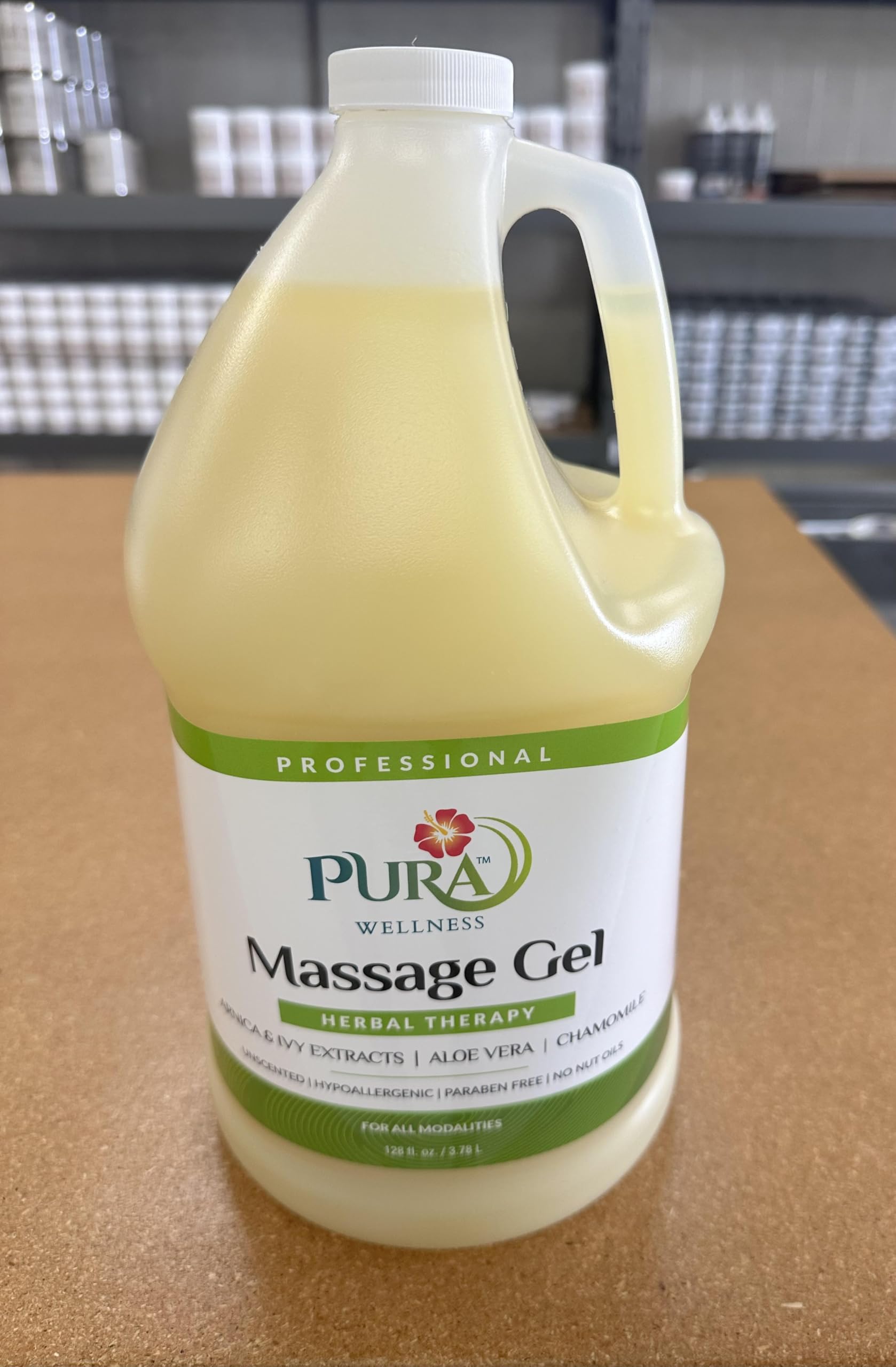 PURA 1st Wellness Professional Massage Gel with Arnica & Aloe Vera – 128oz Unscented, Hypoallergenic