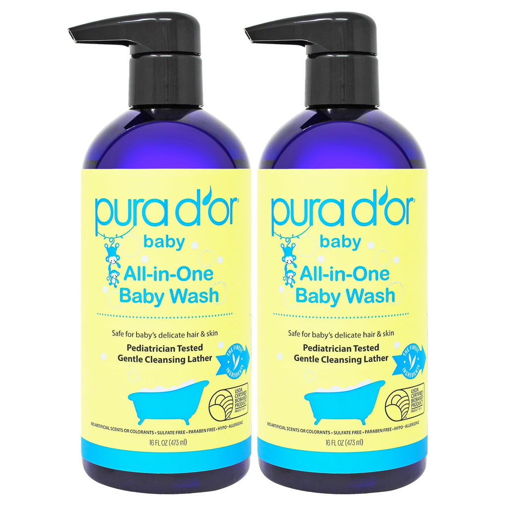 PURA D’OR All-in-One Baby Wash – 32 Oz, Tear-Free & Hypoallergenic