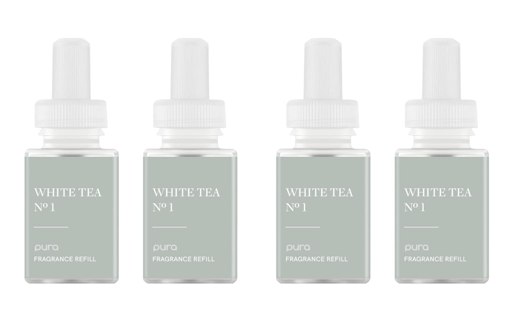 Pura Smart Home Air Diffuser Fragrance Refill — 120 Hours, 4 Pack, White Tea No.1
