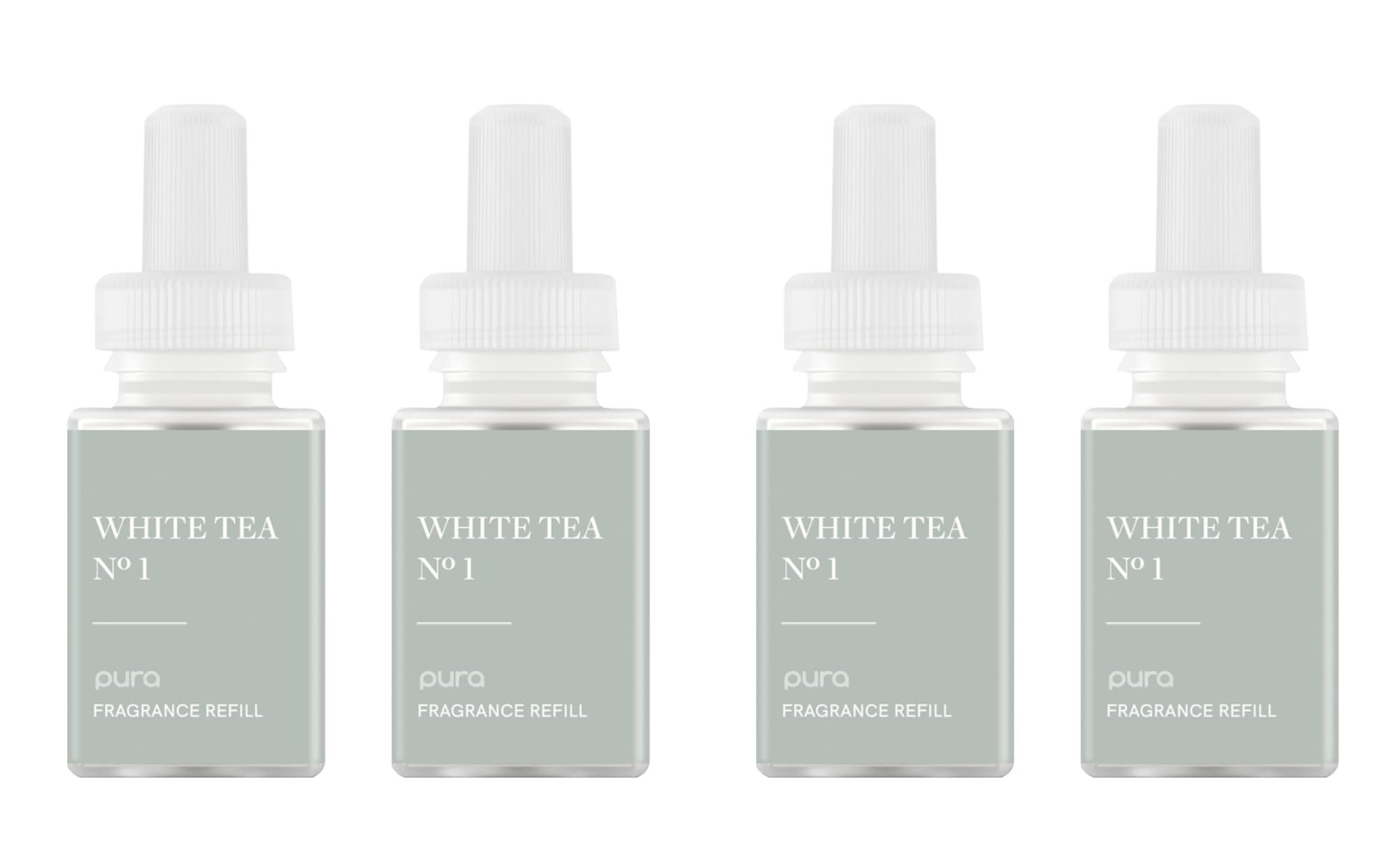 Pura Smart Home Air Diffuser Fragrance Refill — 120 Hours, 4 Pack, White Tea No.1
