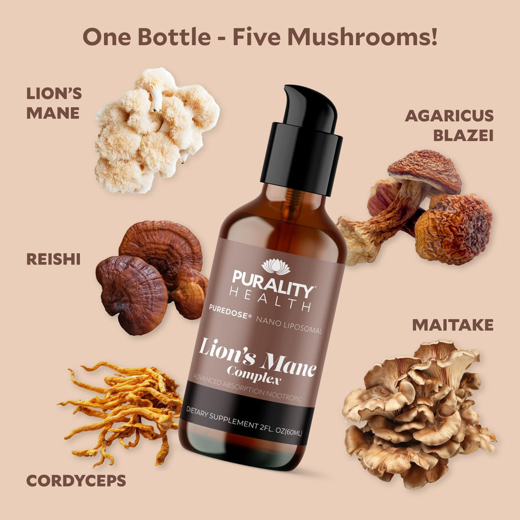 PURALITY HEALTH Lion's Mane Complex - Nano Liposomal Brain Support