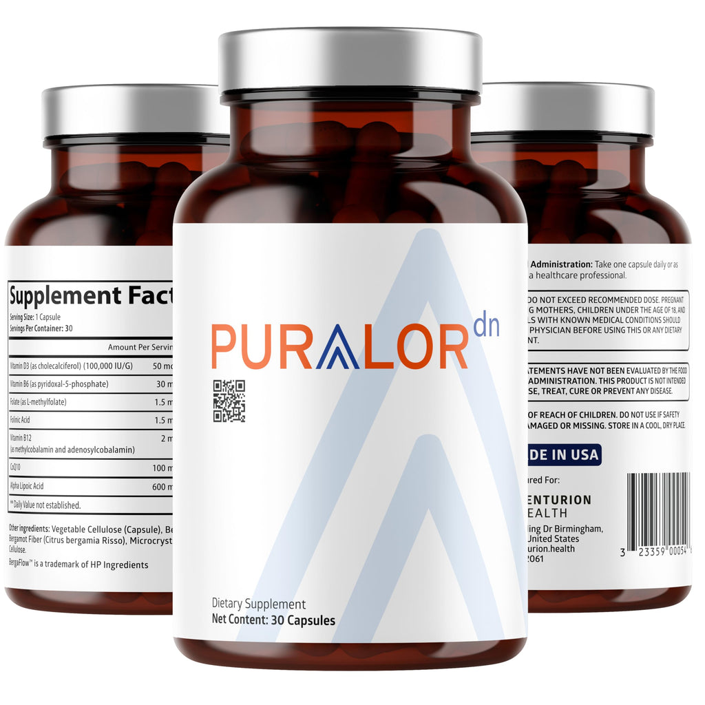 Puralor DN Nerve Support – Advanced Neuropathy, Vegan, Non-GMO, 30 Capsules