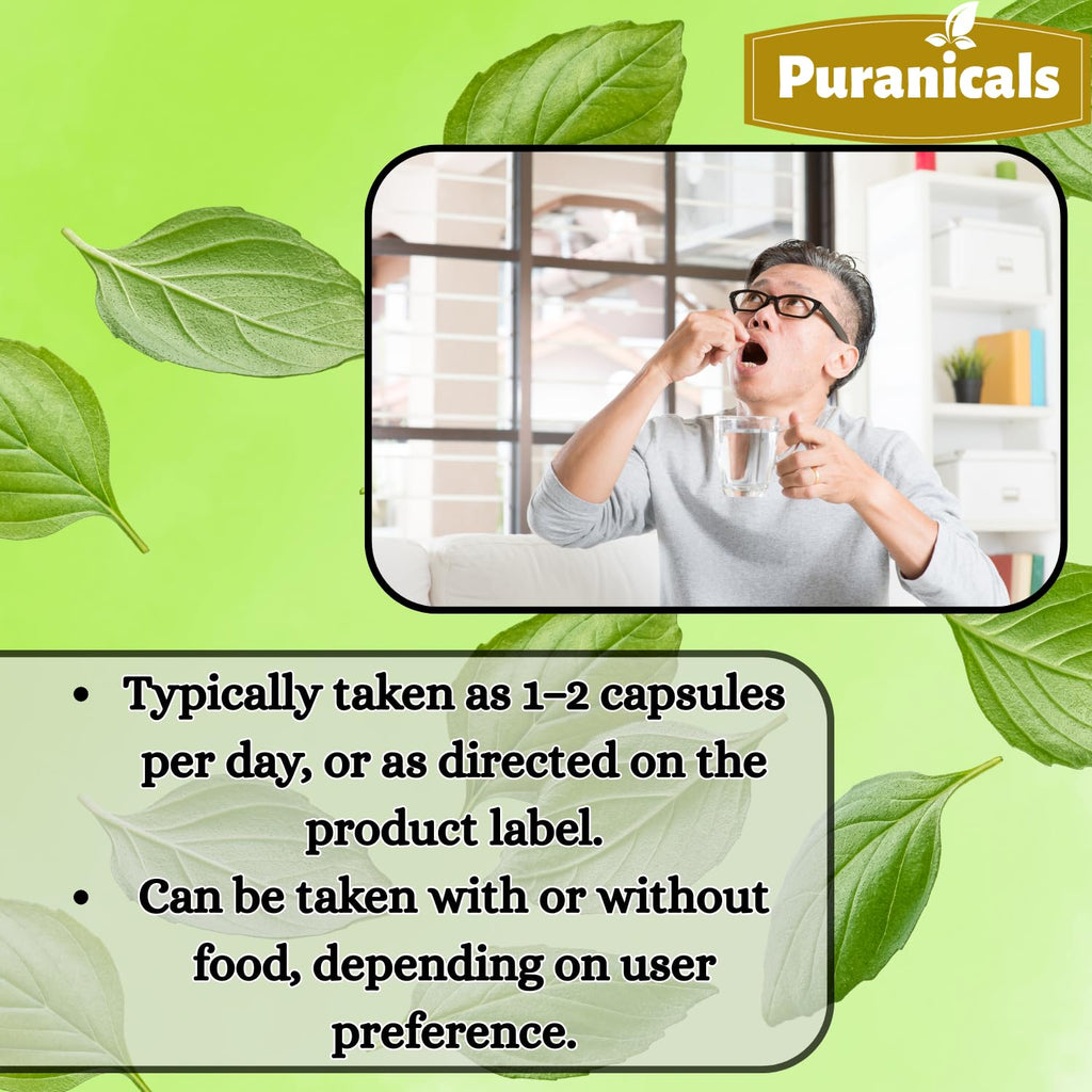 Puranicals Holy Basil Premium 320 Capsules – 600 mg per Serving | Non-GMO, Gluten-Free