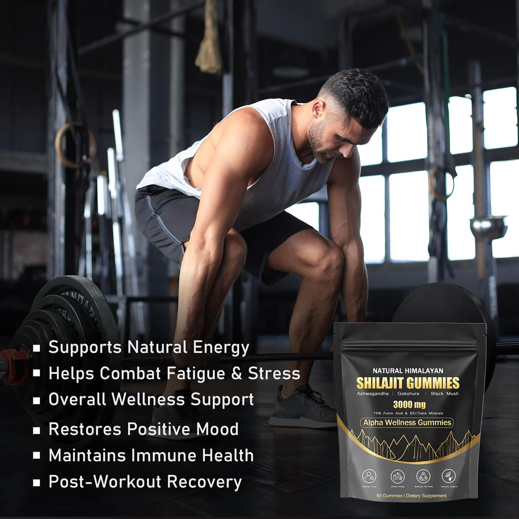 Puranutra Shilajit Gummies – Natural Himalayan Shilajit with Ashwagandha, 60 Gummies