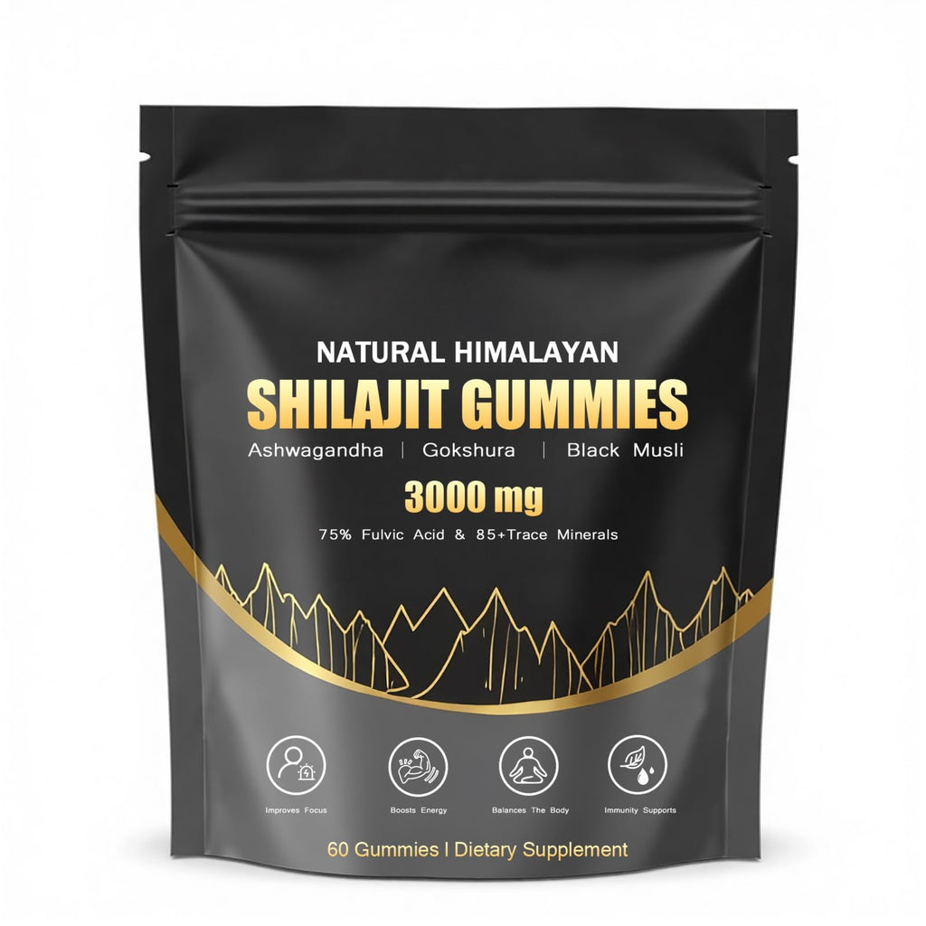 Puranutra Shilajit Gummies – Natural Himalayan Shilajit with Ashwagandha, 60 Gummies