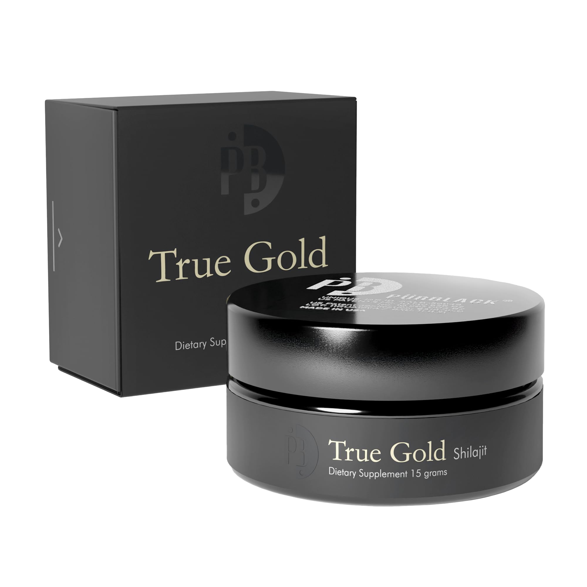 Pürblack Live Resin Pure Gold Shilajit – Organic, 80+ Minerals, USA Made | 30 Servings
