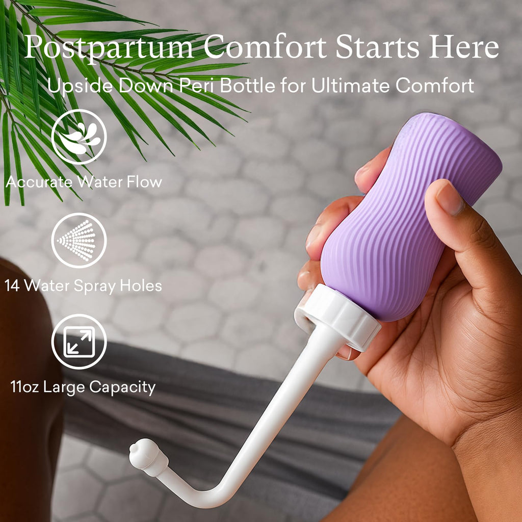 PurComfy 18-Piece Postpartum Essentials Recovery Kit | Peri Bottle, Disposable Underwear & More