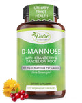 Pure By Nature D-Mannose with Cranberry & Dandelion Root – 120 Count | Natural UTI Relief