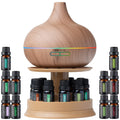 Pure Daily Care Essence Diffuser 300ml + Top 10 Essential Oils Set — 4 Timers, 7 Ambient Lights