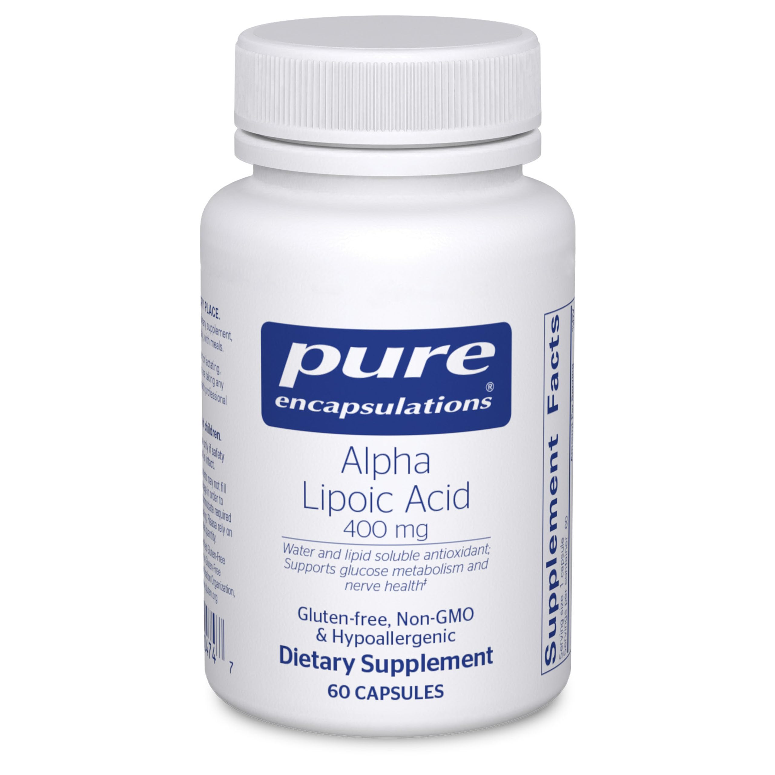 Pure Encapsulations Alpha Lipoic Acid 400 mg | 60 Capsules | Antioxidant Support, Nerve & Cardiovascular Health, Carbohydrate Metabolism