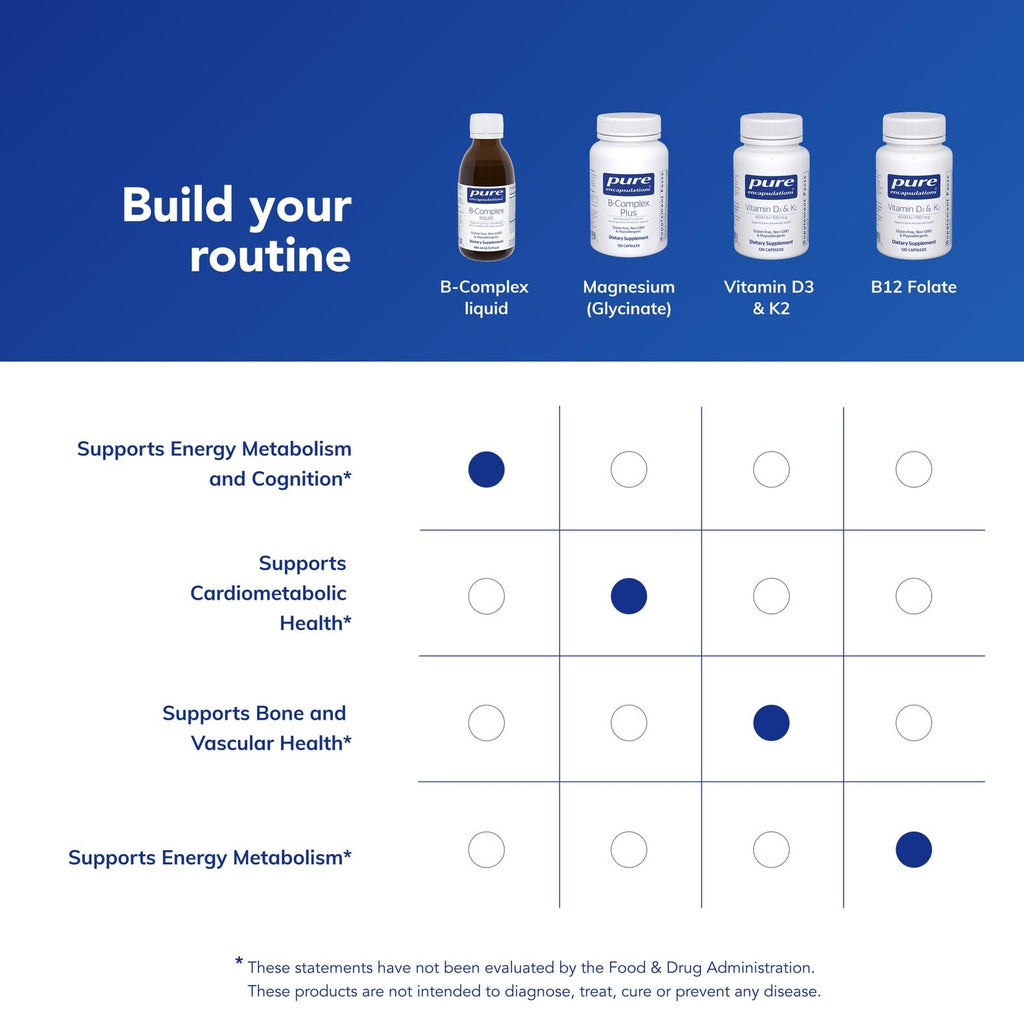 Pure Encapsulations B-Complex Liquid | Liquid Vitamin B Complex for Nerve & Energy Metabolism | Gluten Free & Vegetarian