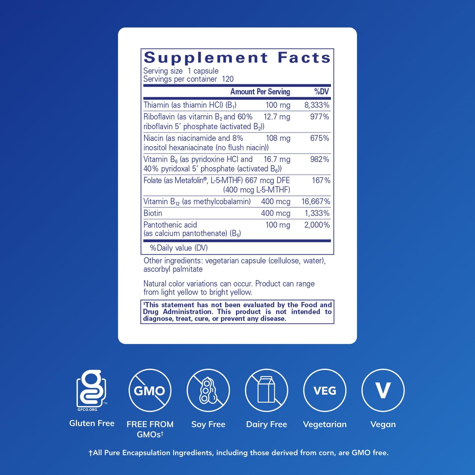 Pure Encapsulations B-Complex Plus – B Vitamins for Nervous System & Cardiovascular Health, Energy & Cognitive Support (120 Capsules)