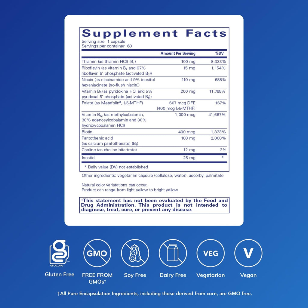 Pure Encapsulations B6 Complex — Brain & Nervous System Support (60 Capsules)