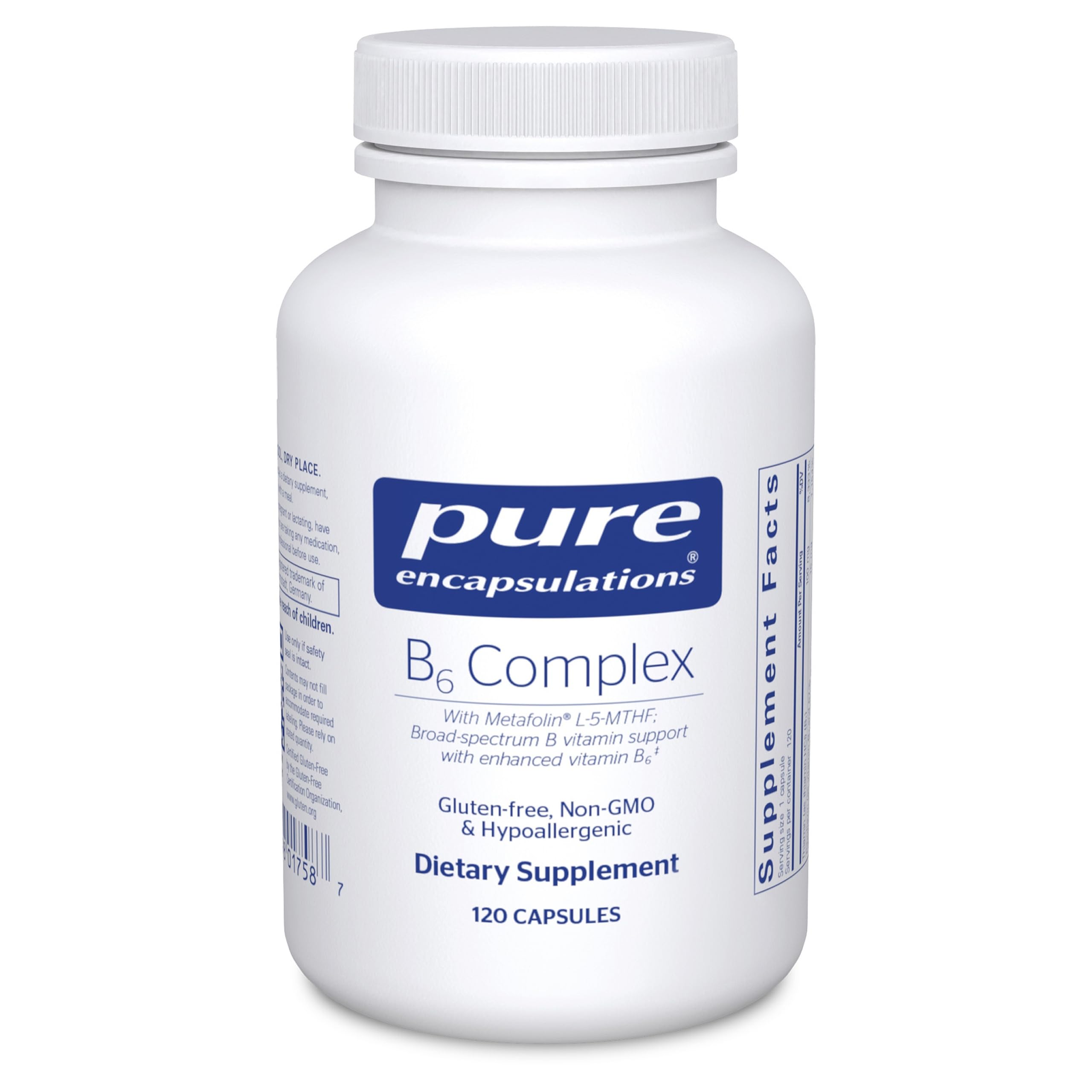 Pure Encapsulations B6 Complex – Supports Nervous System & Brain Health – Non-GMO, Gluten Free – 120 Capsules