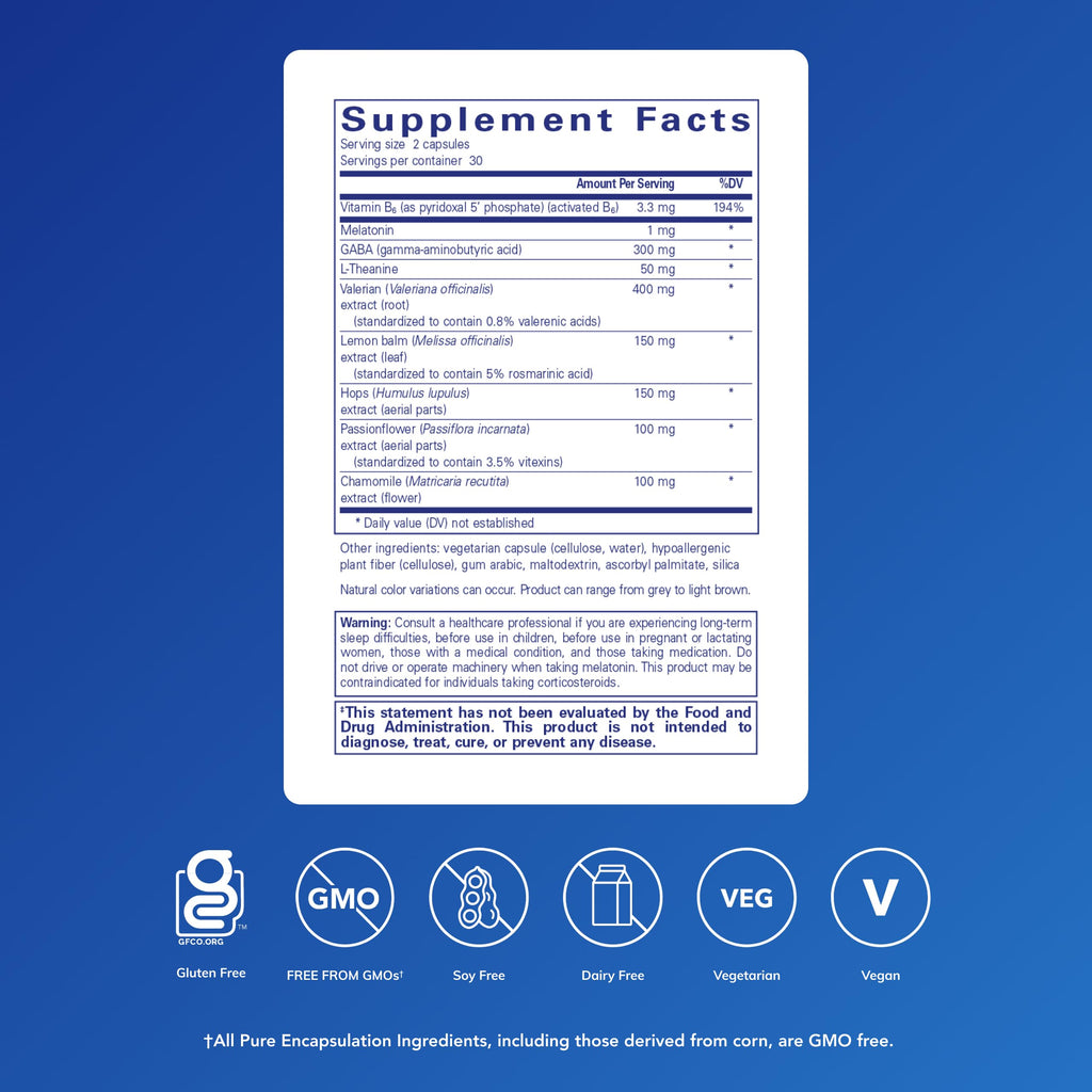 Pure Encapsulations Best-Rest Formula | Restful Sleep & Relaxation | 60 Caps